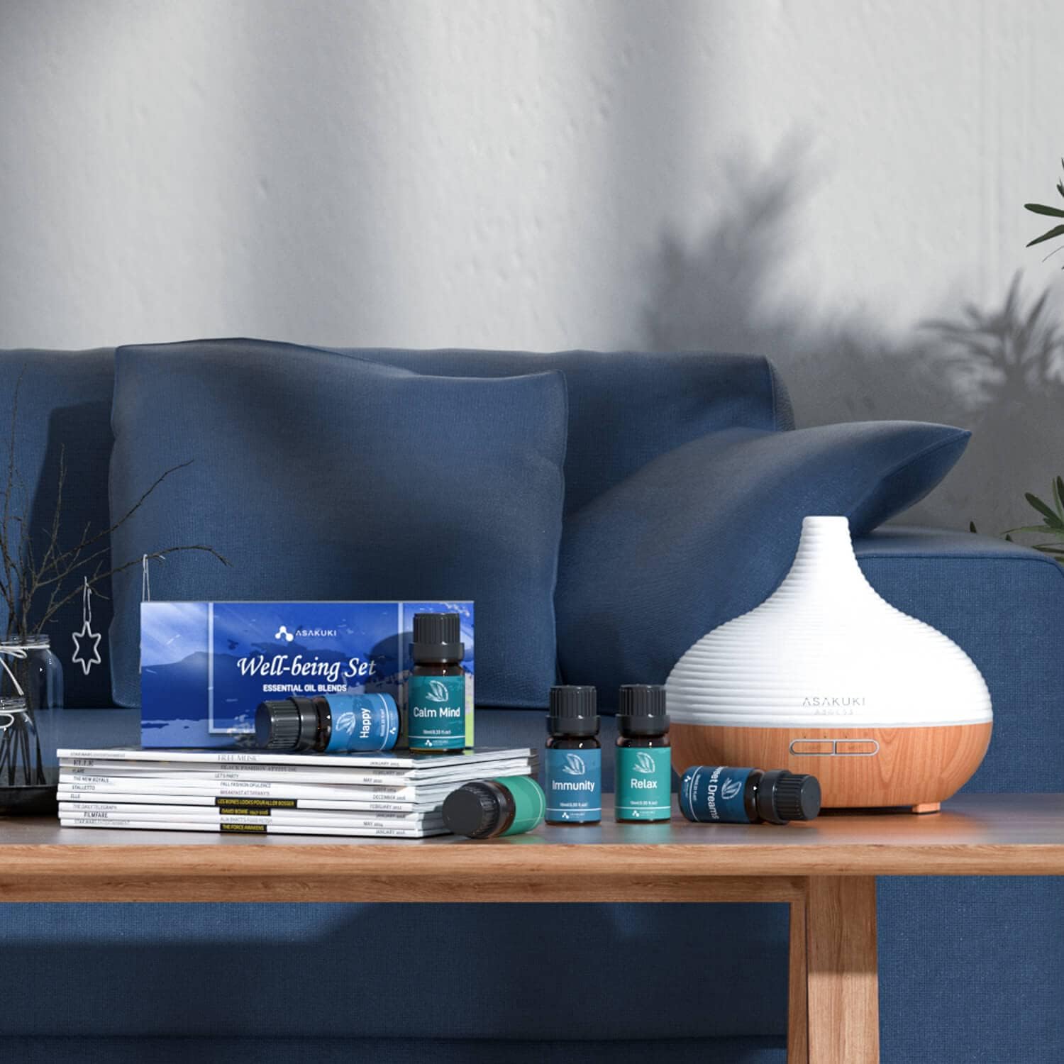 ASAKUKI Essential Oils, Well-Being Diffuser Oils Gift Set, 6x10ml | Includes Calm Mind, Sweet Dreams, Happy, Relax, Air Freshening, Immunity, Essential Oil Set For Diffusers for Home - Image 6