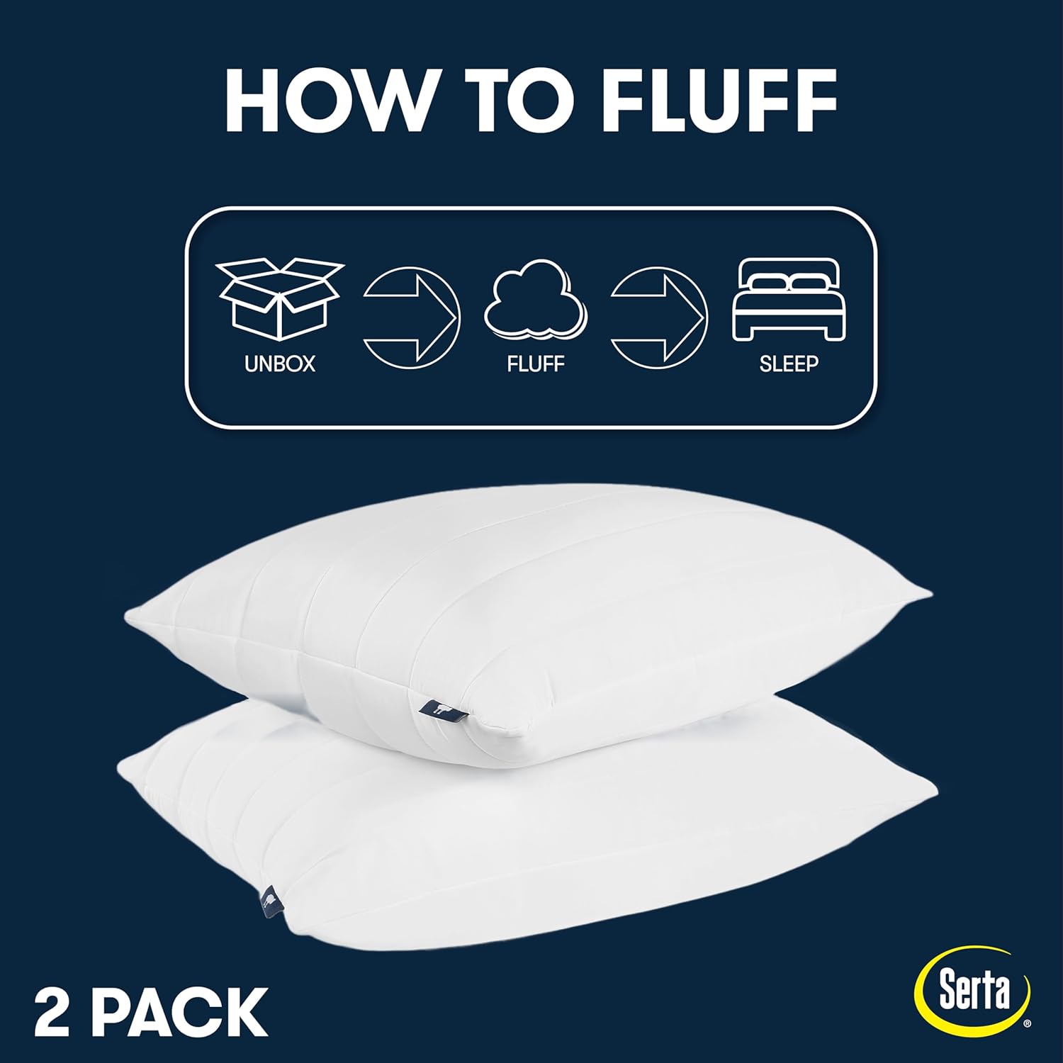 Serta Down Illusion Balanced Support Cooling Pillows,Standard/Queen(2 Pack) | Down alternative fill and cooling cover offer soft comfort for every sleep position, hypoallergenic and machine washable - Image 6