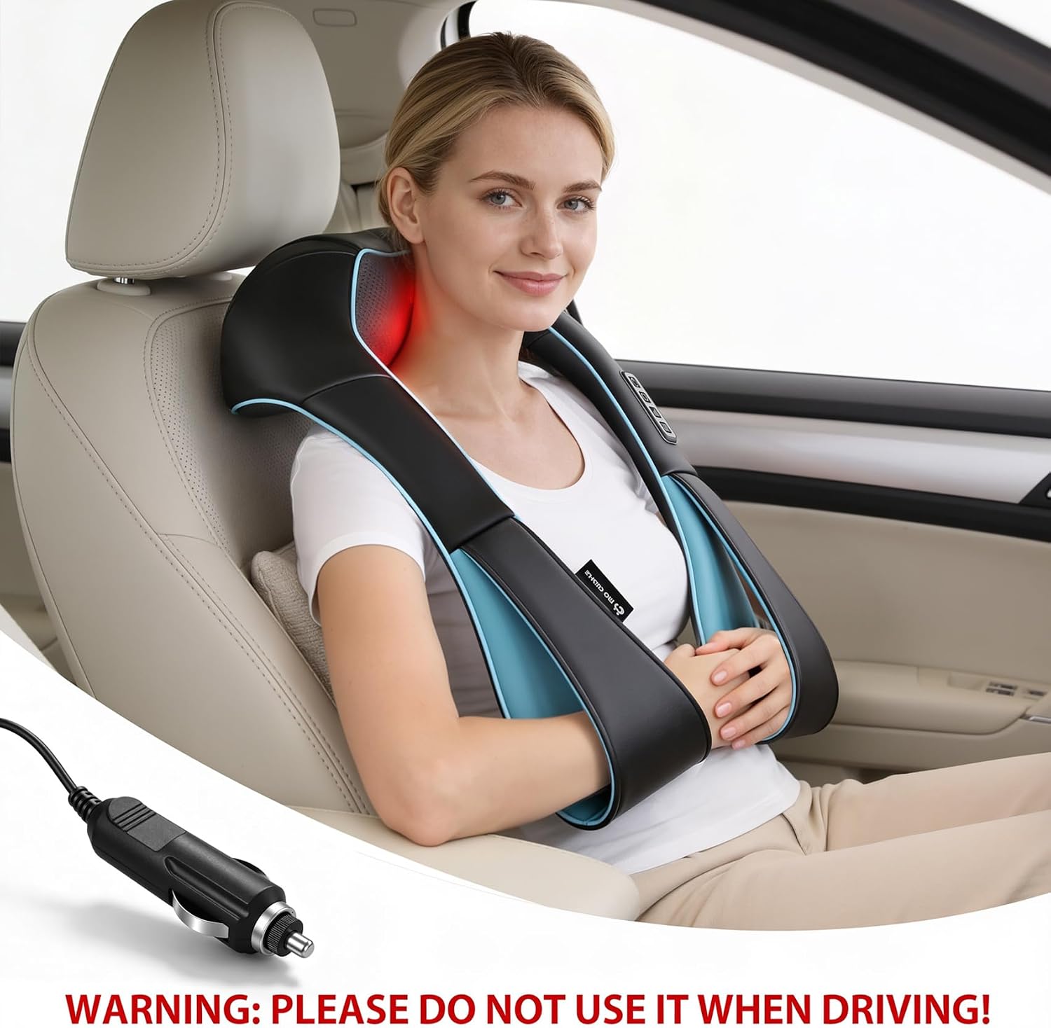 Mo Cuishle Women Men Gifts, Shiatsu Back Shoulder & Neck Massager with Heat | Electric Deep Tissue 4D Kneading Massage, Best Gifts for Mom Dad Wife Husband her Him, Christmas, Birthday (NOT Cordless) - Image 6