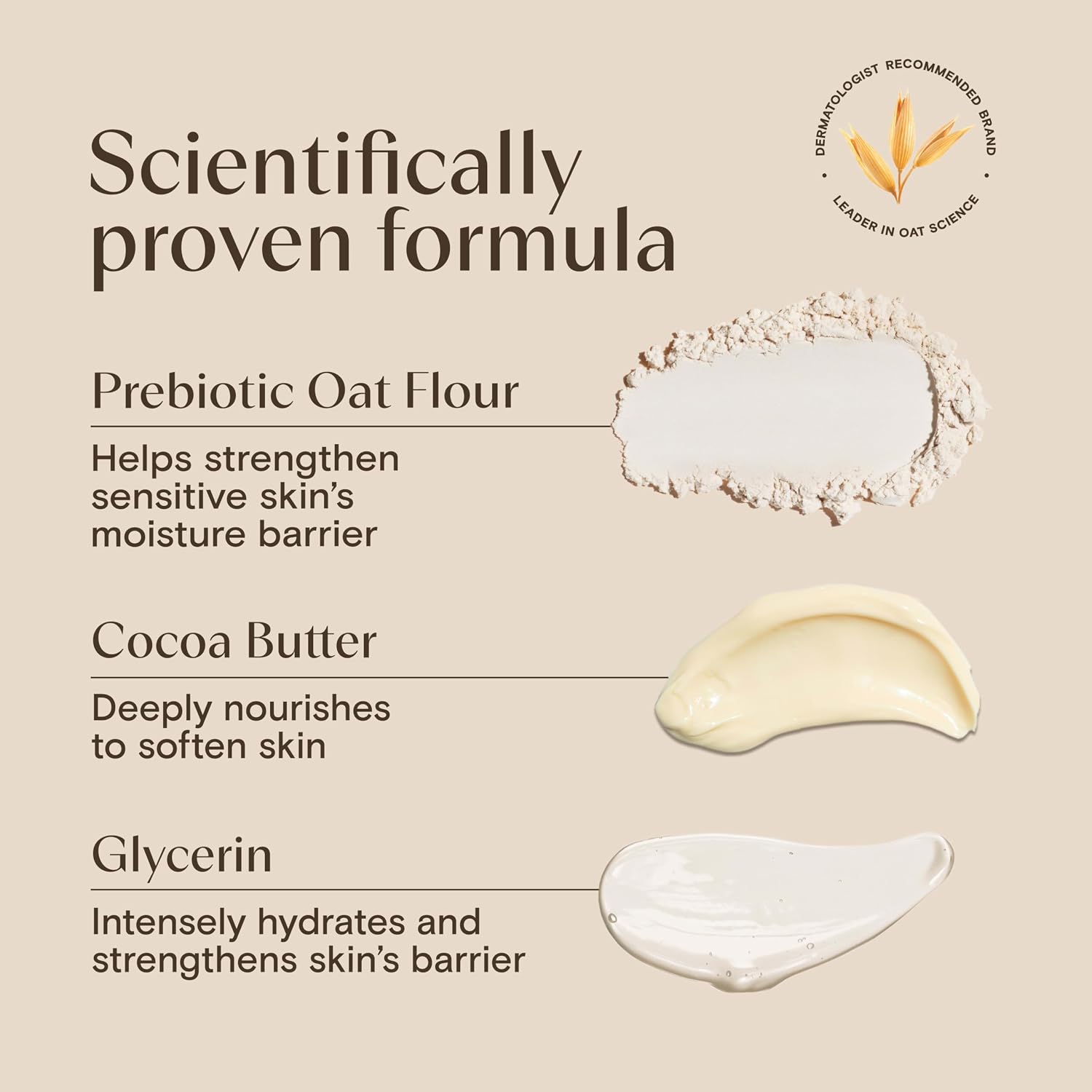 Aveeno Daily Moisturizing Body Wash, Cocoa Butter Vanilla, 18 fl. oz | Cocoa Butter Vanilla Scent, Soothing Prebiotic Oat, Long-Lasting Hydration for Sensitive Skin, Hypoallergenic, Paraben-Free - Image 5
