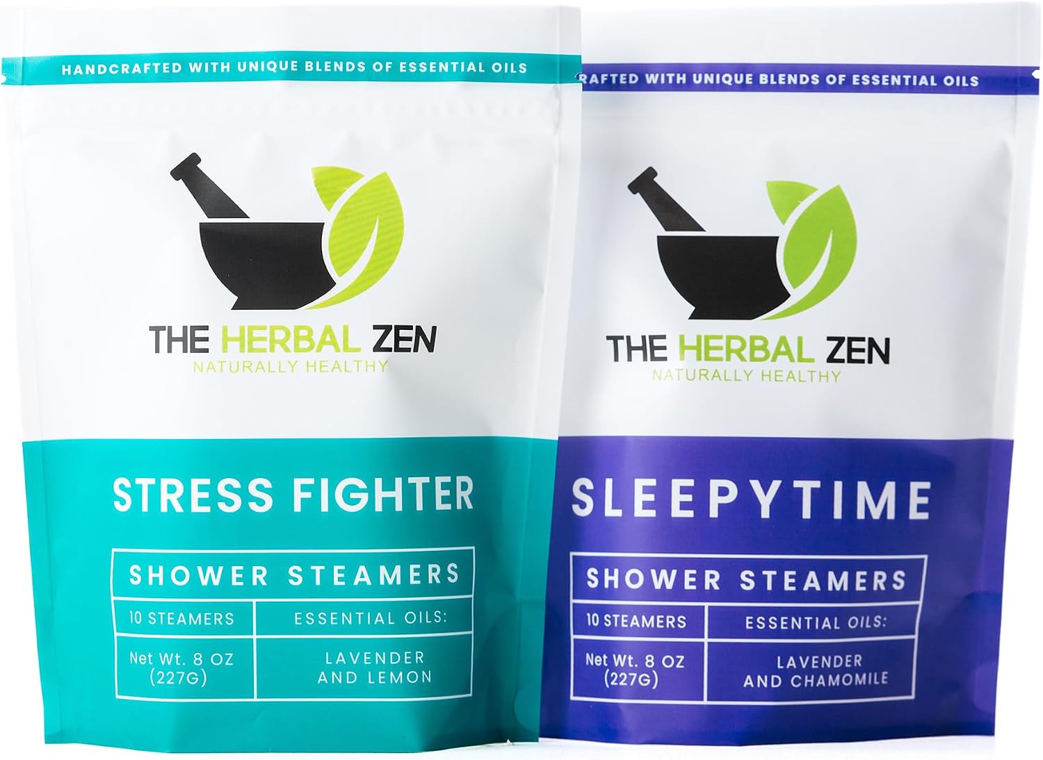 The Herbal Zen Shower Steamers Aromatherapy Gift for Women & Men - 20 Ct | Stress Fighter + Sleepytime Combo | Soothing Shower Bomb Tablets | Natural Essential Oils for Relief & Relaxation | USA Made