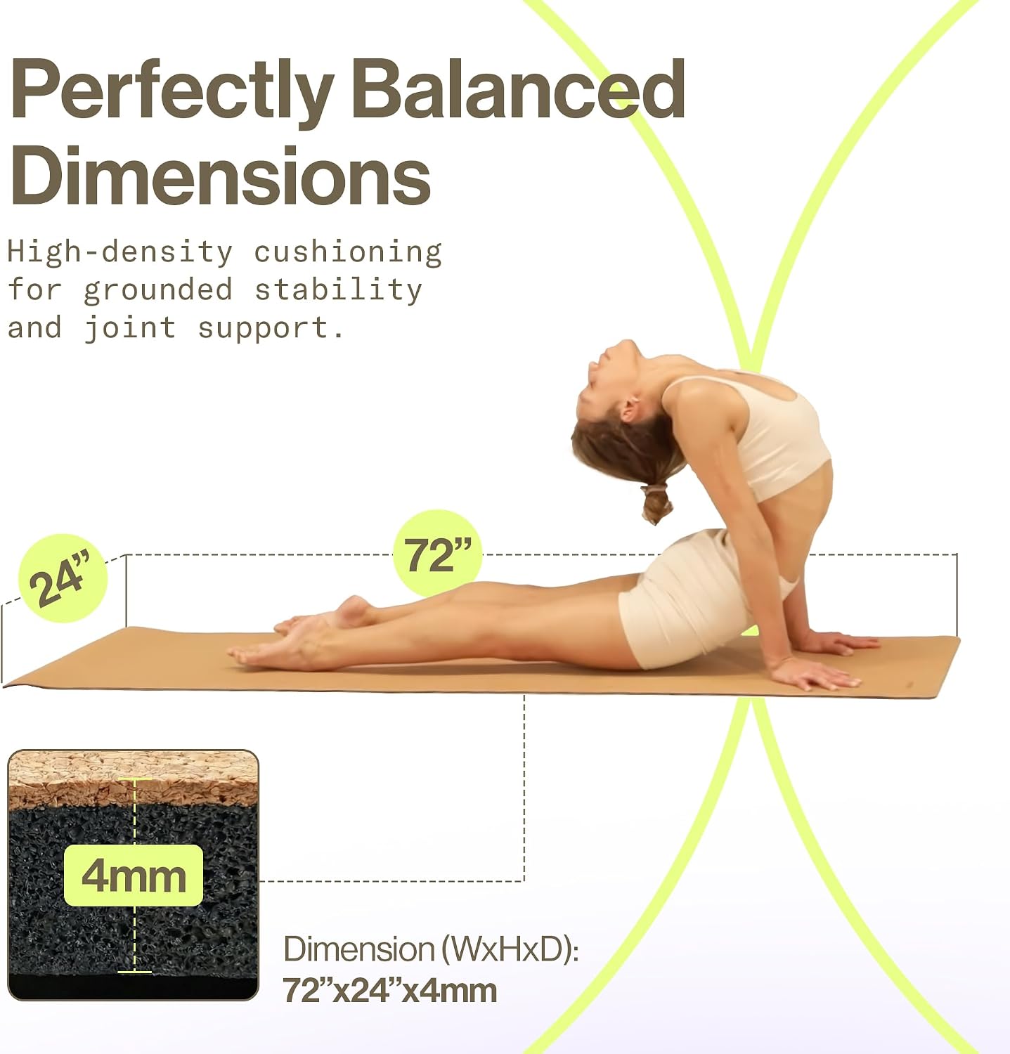 Ananday Premium Cork Yoga Mat - Sustainable, Non-Toxic & PVC-Free, Non-Slip, Perfect for Hot Yoga, Pilates & Exercise - Cushioned for Superior Comfort & Support - Image 5