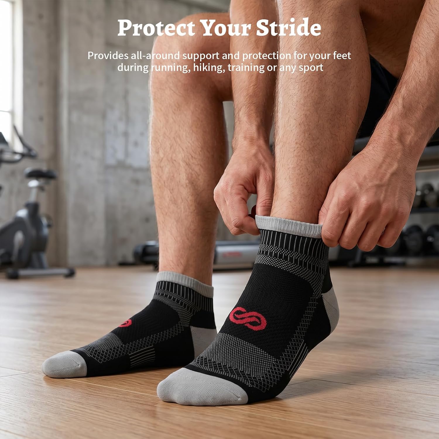 Compression Socks for Men Women Ankle Running Socks for Plantar Fasciitis | Low Cut Athletic Ankle Socks with Ankle & Arch Support for Running, Cycling, Golf, Work, Plantar Fasciitis Relief - Image 2