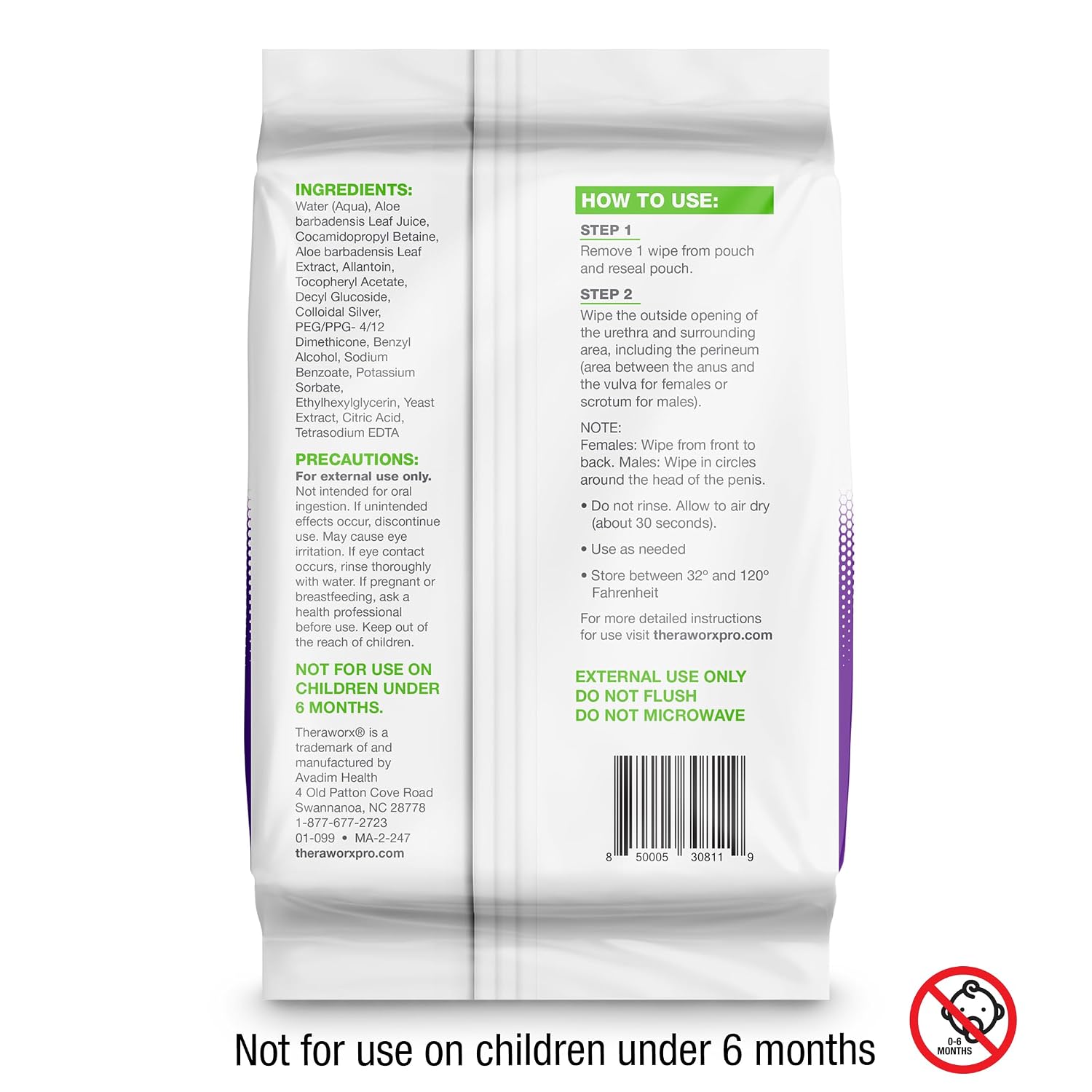 Theraworx Protect Cleansing Wipes - 60 Count (1 pack) | Clinically Trusted, daily cleansing to support a healthy urinary system. Soothes, cleans, and moisturizes sensitive areas. - Image 3