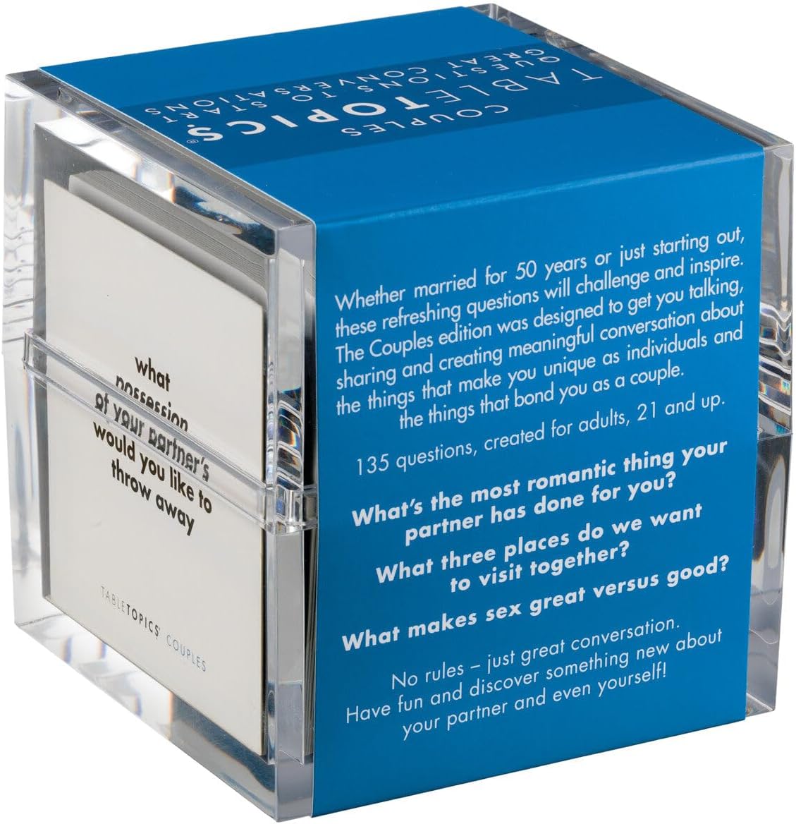 TableTopics Couples Conversation Starter Card Game for Romantic Partners - 135 Questions for Date Nights, Reconnecting, & Strengthening the Relationship, Gift for Couples, Weddings, Anniversaries - Image 3