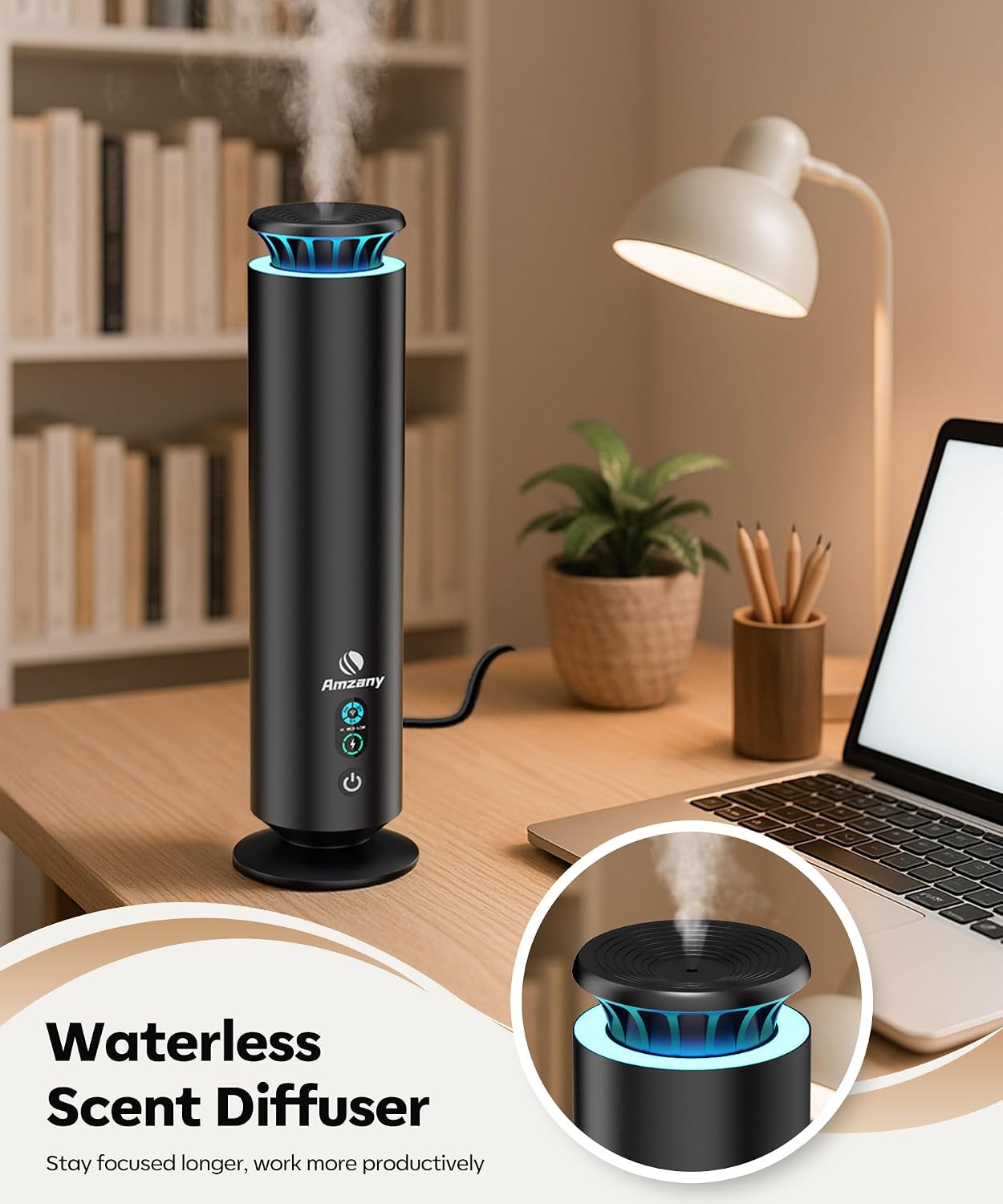 Waterless Scent Diffuser Kit,Scent Diffuser with 7 Lights and Breathing Lights Modes,Max Coverage 2000 sq.ft.Home,Offices,Hotels and Spas Aromatherapy Diffuser Included 5 Scent Oils Remote Control - Image 4