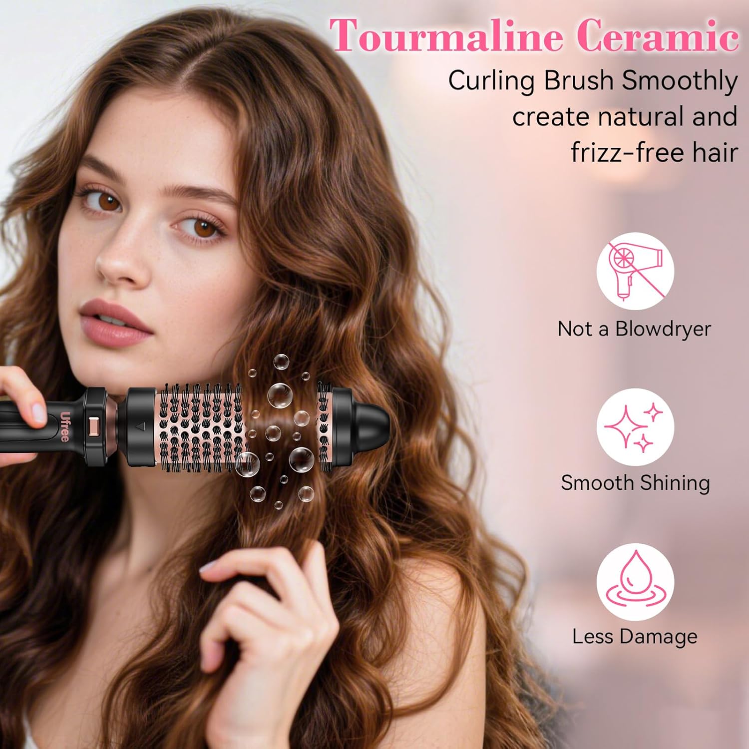 Ufree 7-in-1 Curling Iron Set with Interchangeable Ceramic Barrels, Curling Wand Set with Thermal Brush, Hair Straightener and Wand Curling Iron, Versatile Styling Hair Curlers Set, Gifts for Women - Image 3