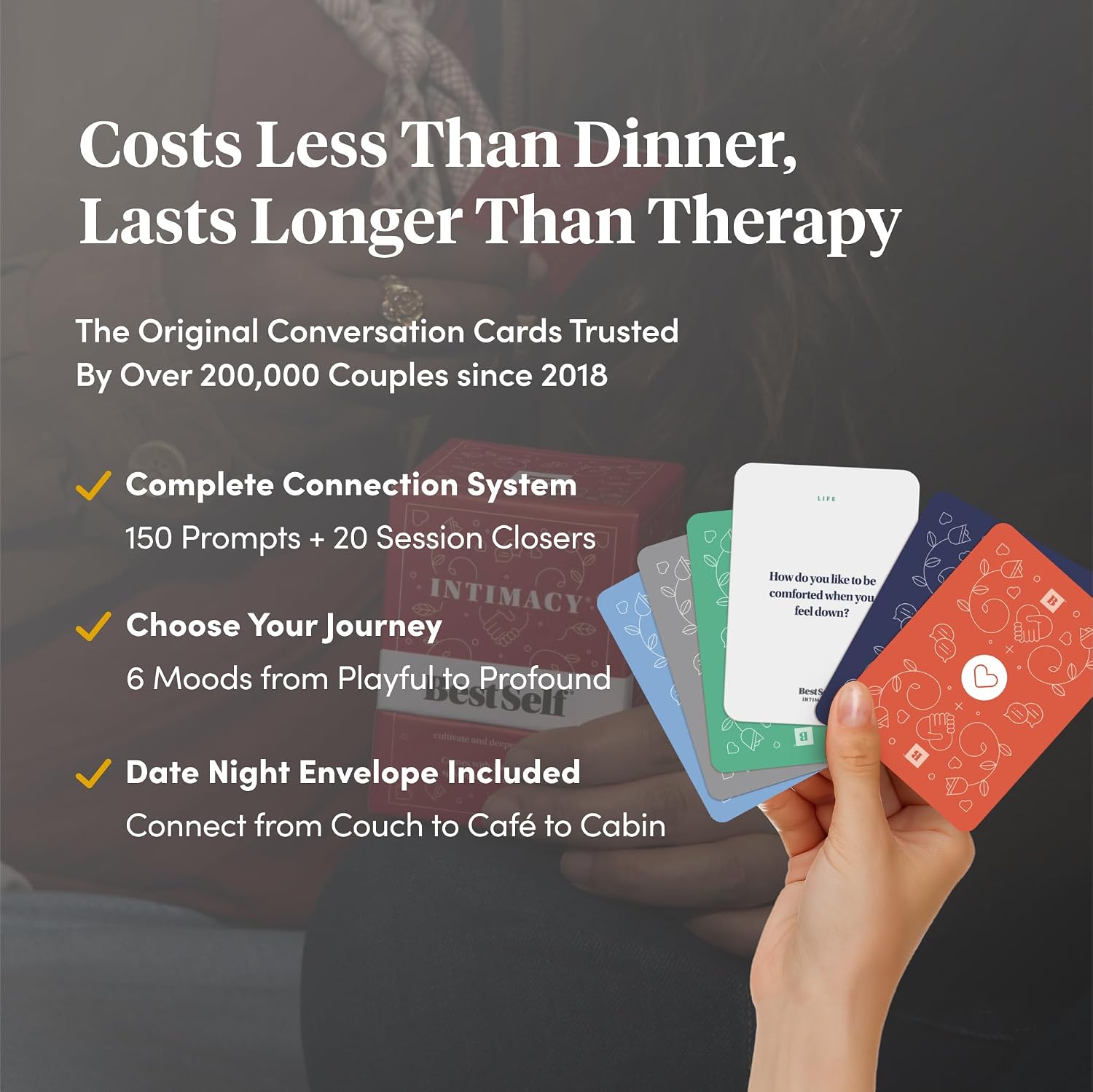 BestSelf Intimacy Deck – 170 Conversation Cards for Couples | Psychology-backed relationsship prompts for date night & deeper connection — loved by 200K+ couples worldwide. - Image 3