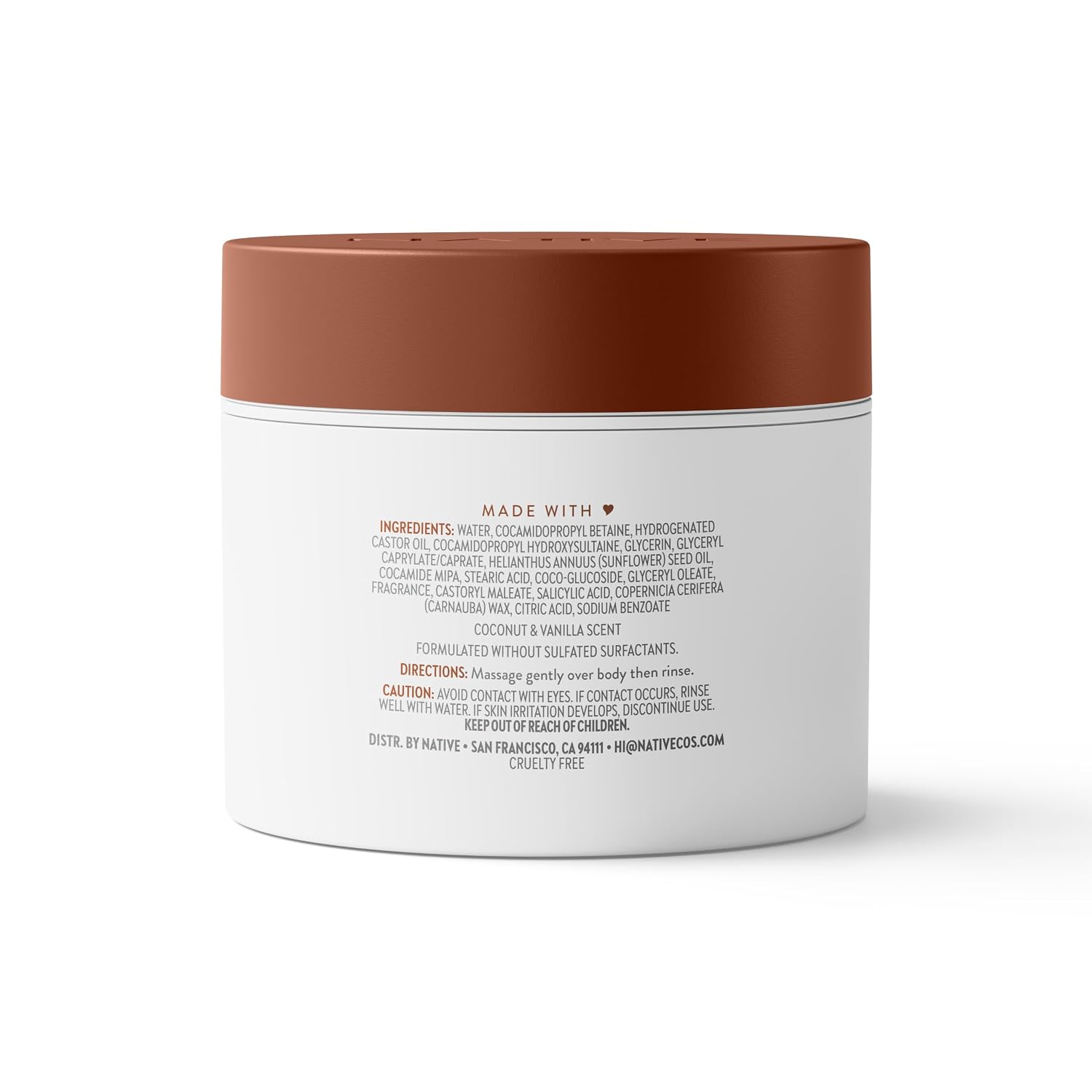 Native Body Scrub, Gently Exfoliates & Moisturizes for Smoother Skin in 1 Wash, Clean, Minimal, Silica-Free Ingredients for Sensitive Skin, for Women & Men, Coconut & Vanilla, 12 oz - Image 7