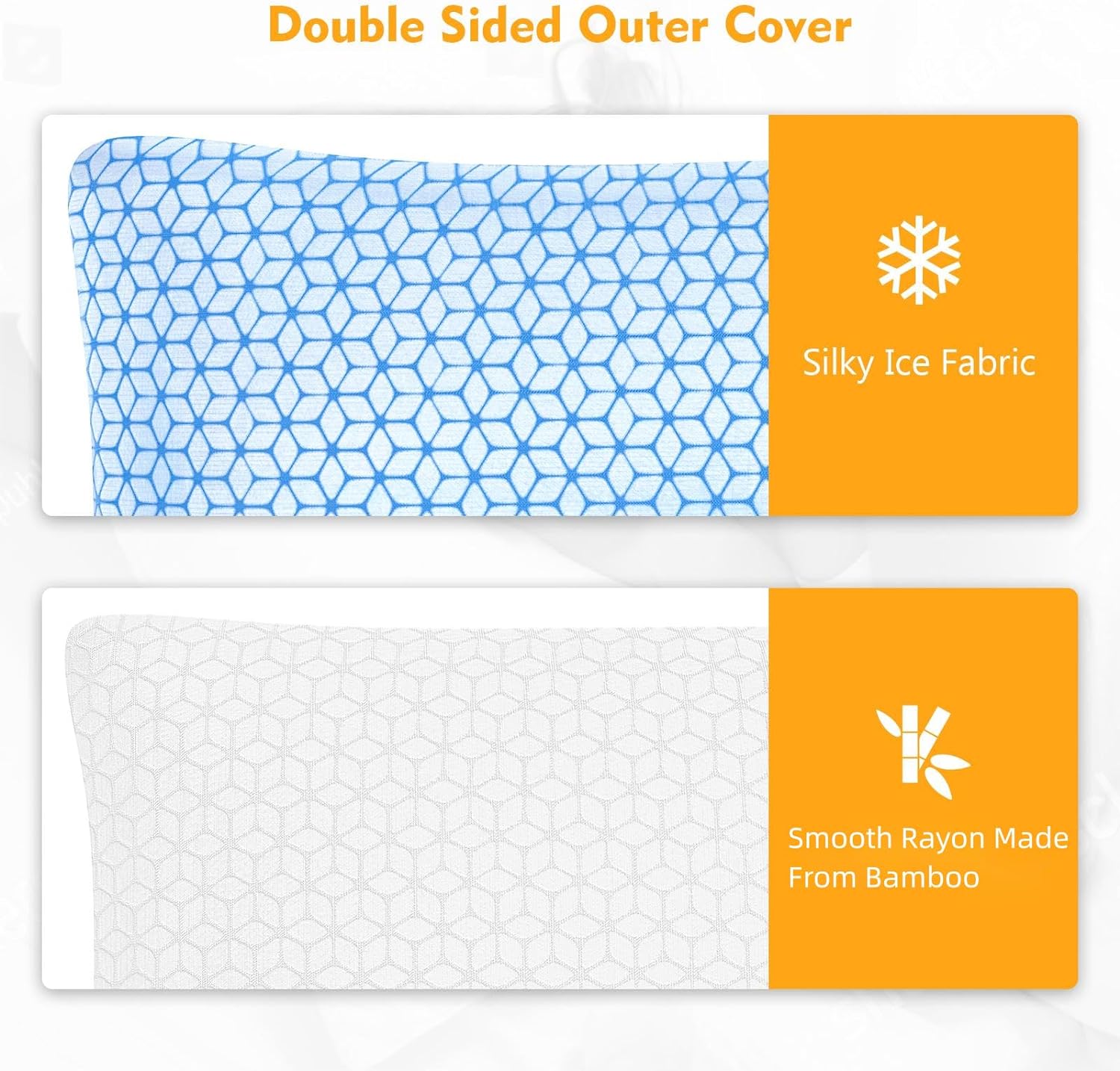 Love Attitude Pillows Queen Size Set of 2, Shredded Memory Foam Pillows | Firm and Cooling Queen Pillows 2 pack, Firmness Adjustable for Side Back Stomach Sleepers - Image 3