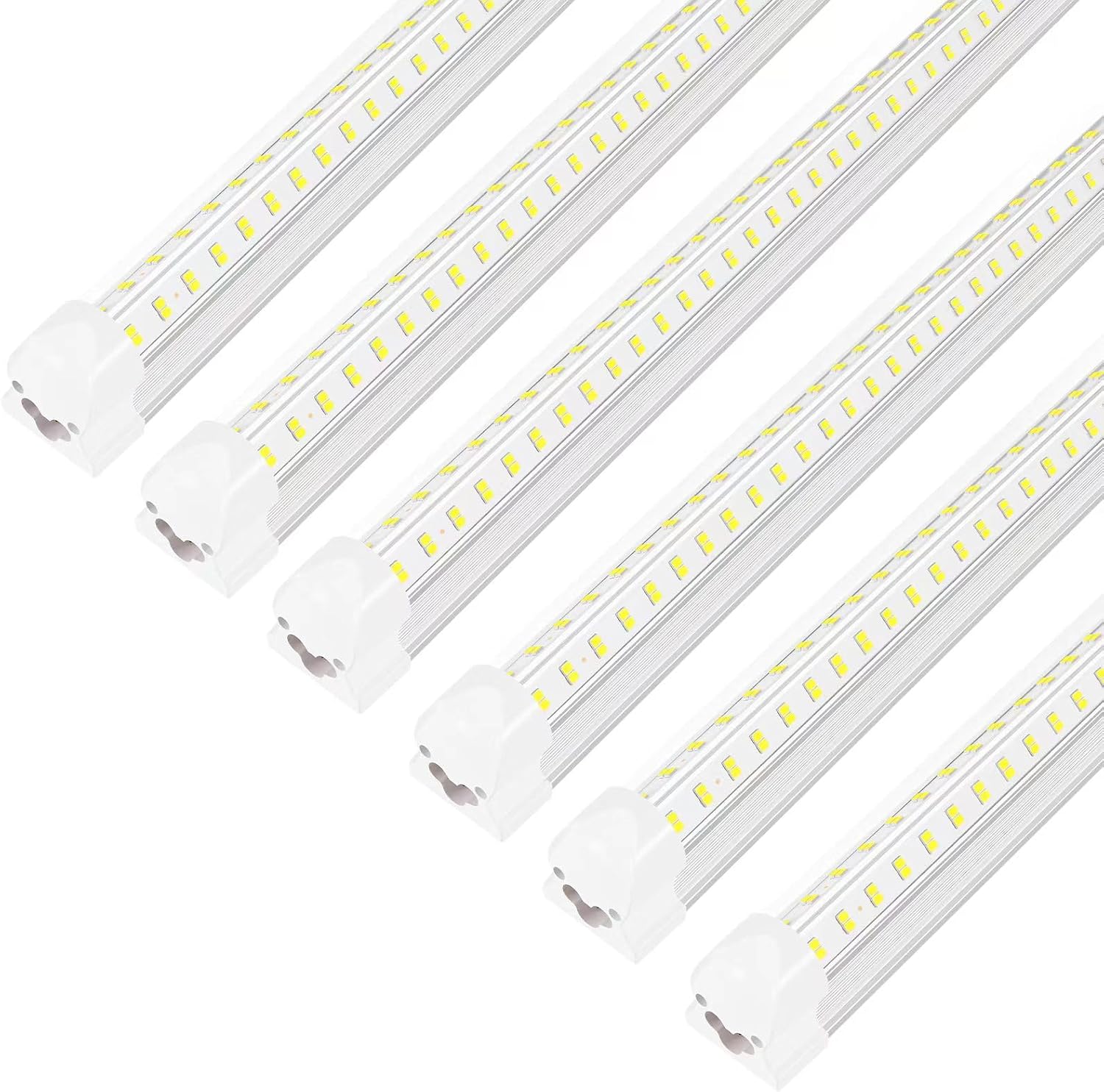 Led Shop Lights,Led Shop Lights 4FT 50W 6500K 7000LM Clear White,Shop Light 4FT 110V Linkable Integrated V-Shape for Shop Garage,Warehouse,Workbench and Workshop Commercial Bay Lighting(6-Pack)