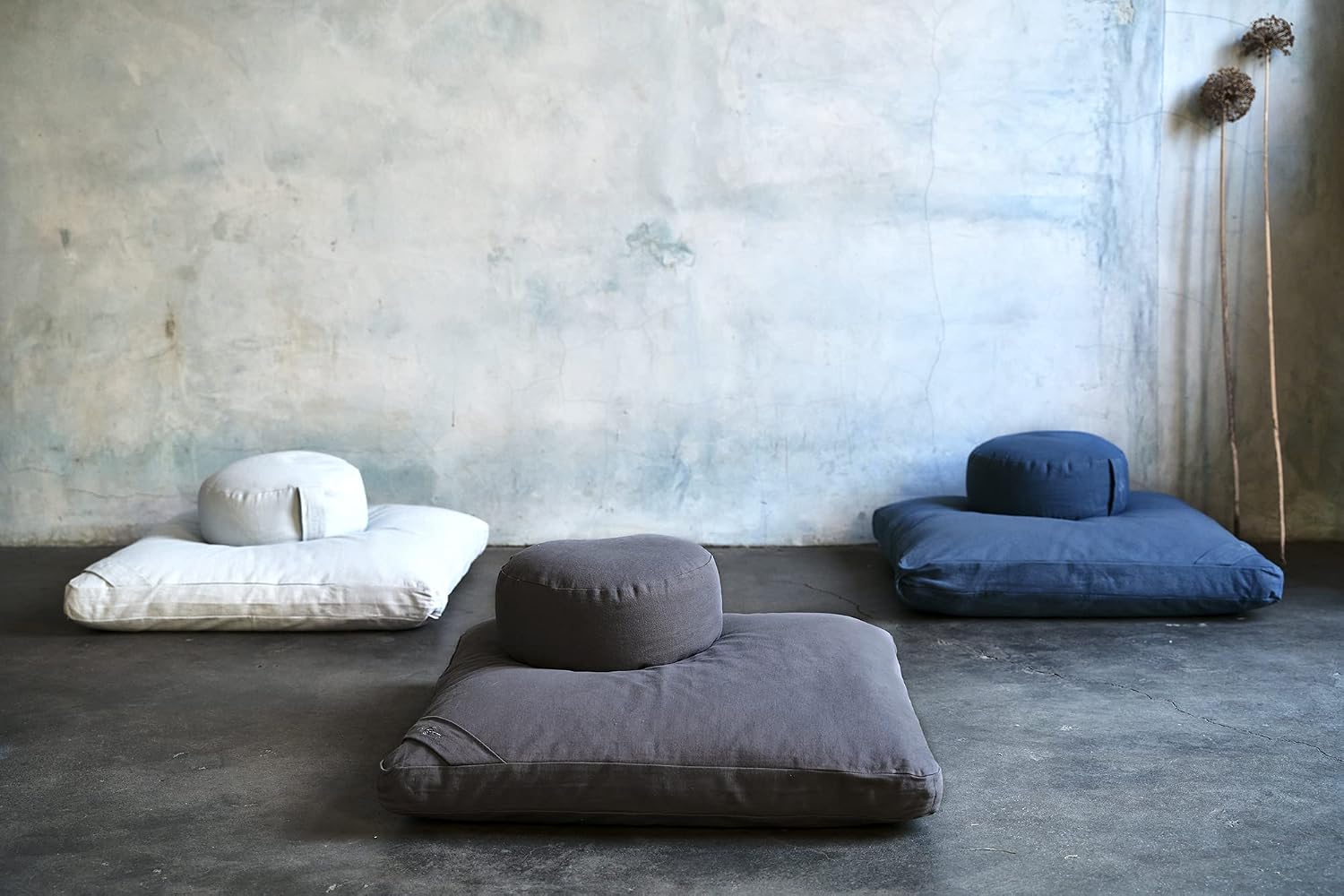 renoo Meditation Cushion Set - Zafu Meditation Pillow and Zabuton Floor Cushion - Adjustable Organic Buckwheat and Cotton Fill - GOTS Certified Cotton Washable Covers - 30x30x10 - Multiple Colors - Image 7