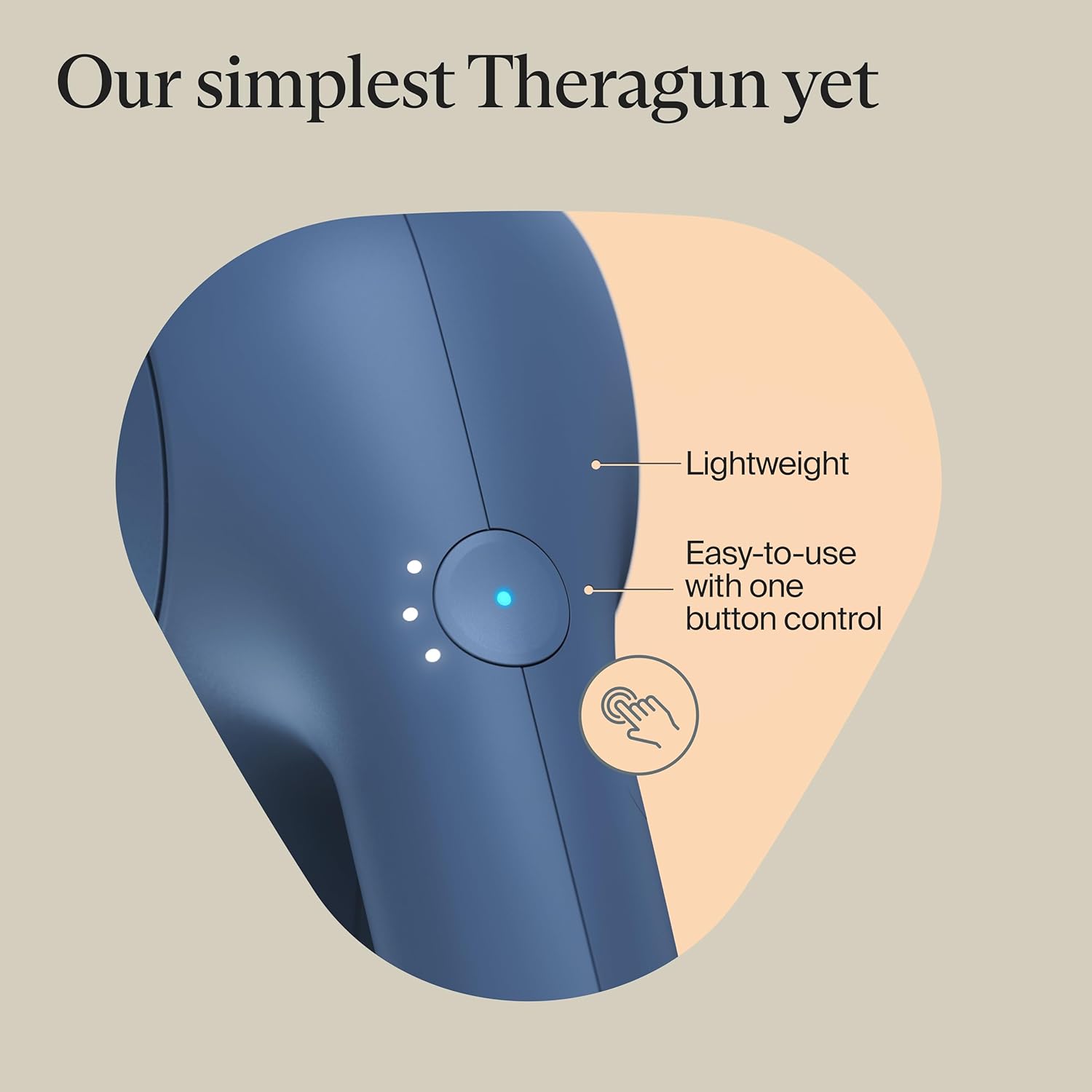 TheraGun Therabody Relief Massage Gun | for Daily Comfort | 3-Speed | Navy | Quiet Handheld Percussion Muscle Massager for Back, Leg & Shoulder Pain Relief. Lightweight, Easy to Use, Ergonomic Grip - Image 4