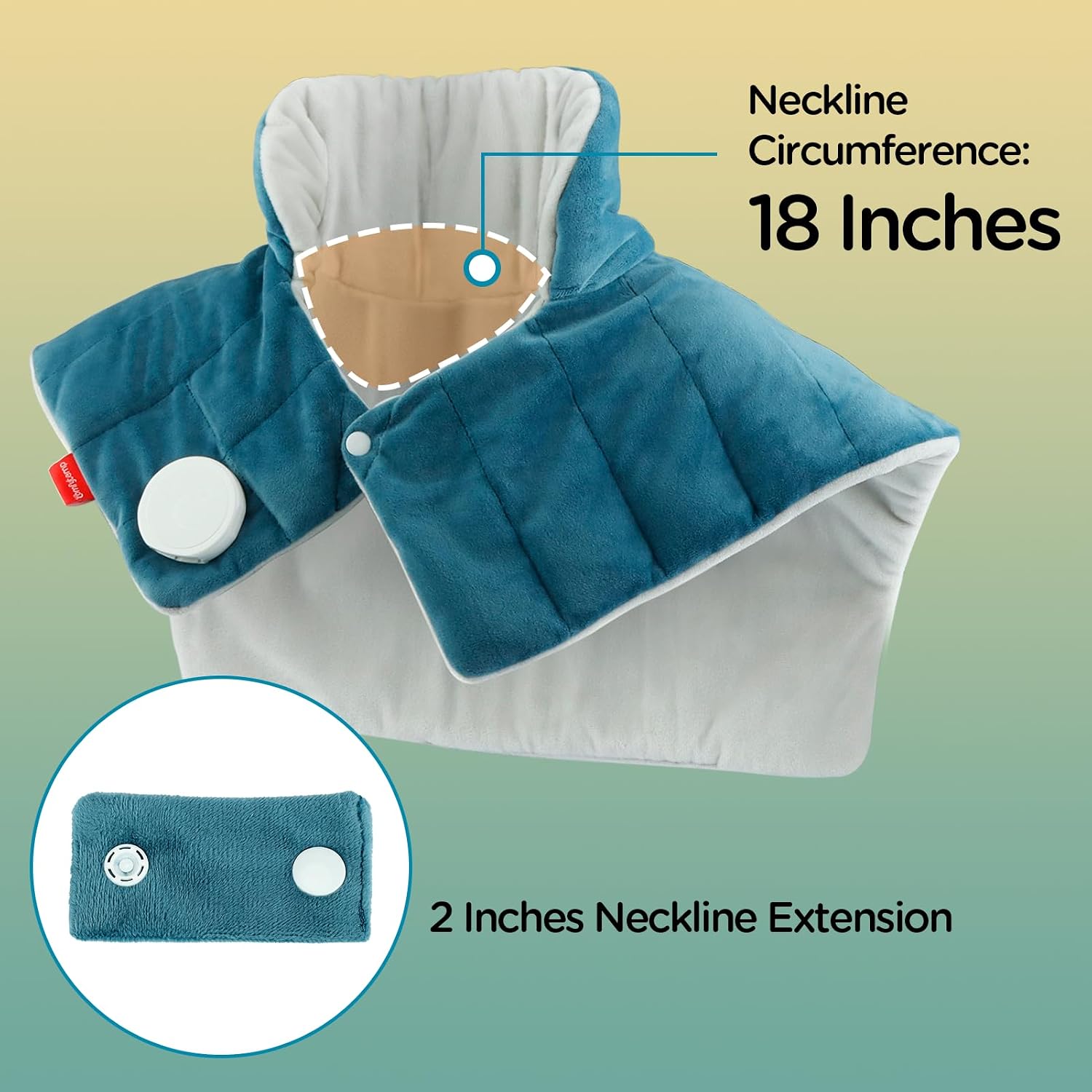 Comfytemp Heating Pad for Neck Shoulders Back, 2.6 Ib Weighted Heating Pad | Electric Large Heating Pad, FSA Eligible HSA, Birthday Gifts for Women Men, 9 Heat Setting, 11 Timers, Machine Washable, Blue - Image 9