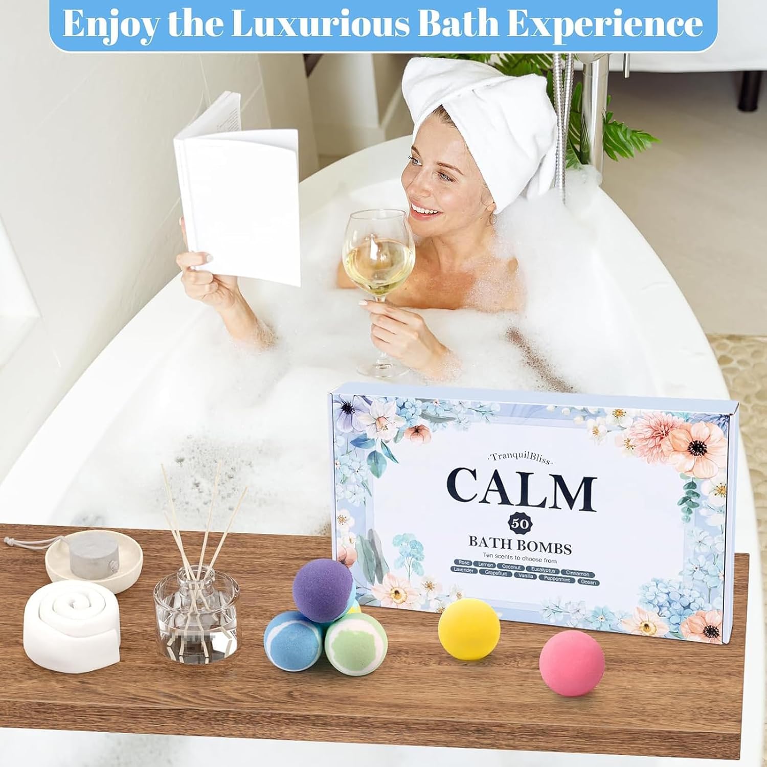 Bath Bombs Set 50 PCS with 10 Scents, Natural Bathbombs, Blue | With Shea Butter & Safe Oil, Bubble Bombs for Women, Ideal for Mother's Day, Valentine's Day, Christmas, Birthday Present - Image 5
