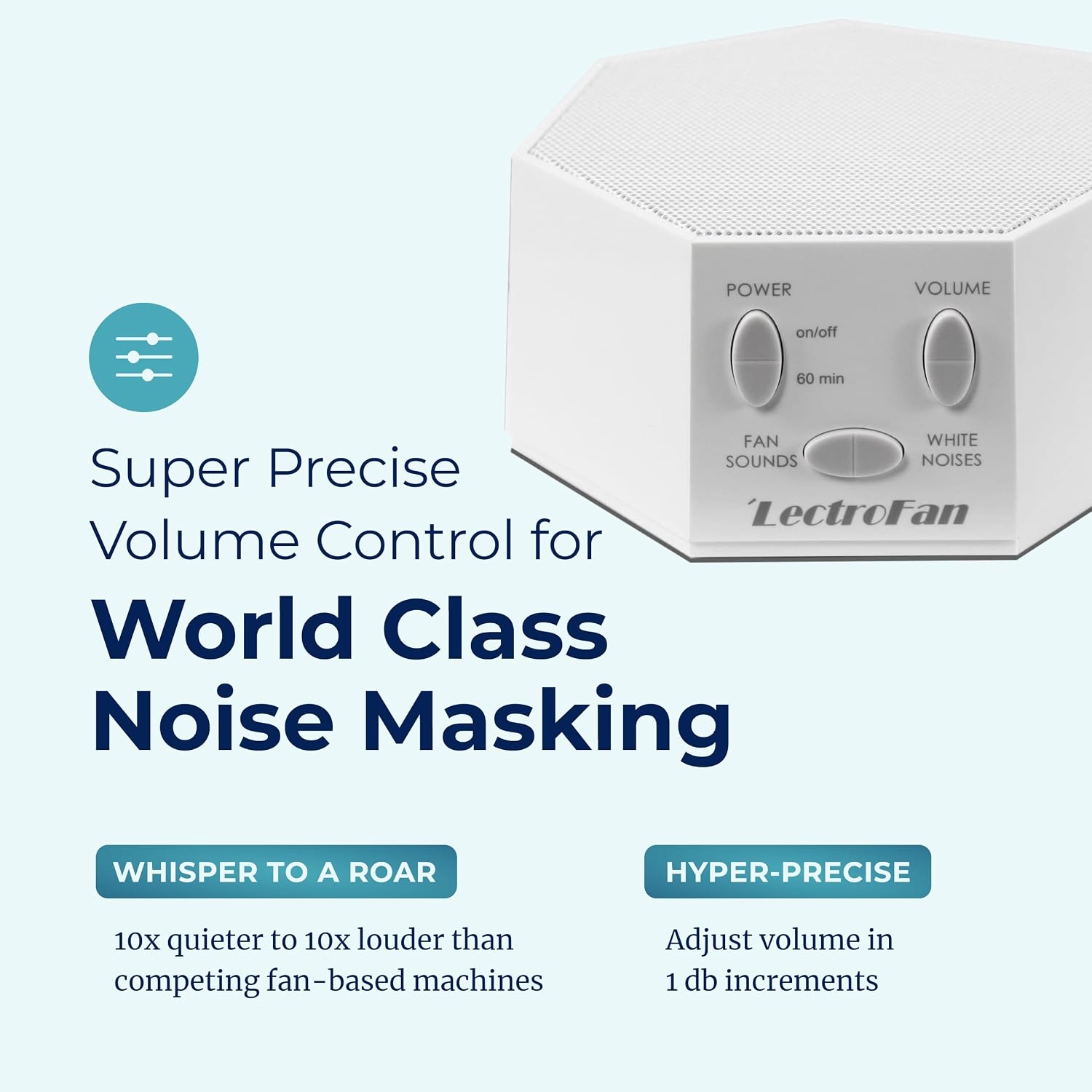 Adaptive Sound Technologies LectroFan Classic, Global Power, White | Global Power Edition Soothing Sound Machine for Sleep with a Built-in Sleep Timer, Compact Design, Relaxation Support - Image 4