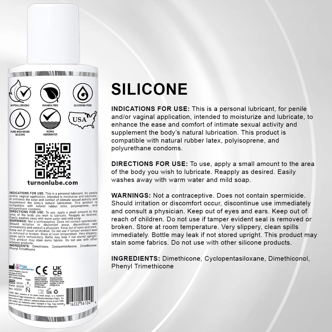 Turn On Silicone-Based Premium Personal Lubricant | Long Lasting Performance, Ultra Slick & Silky Smooth, Condom Safe Lube for Men, Women, and Couples, 8 fl oz - Image 2