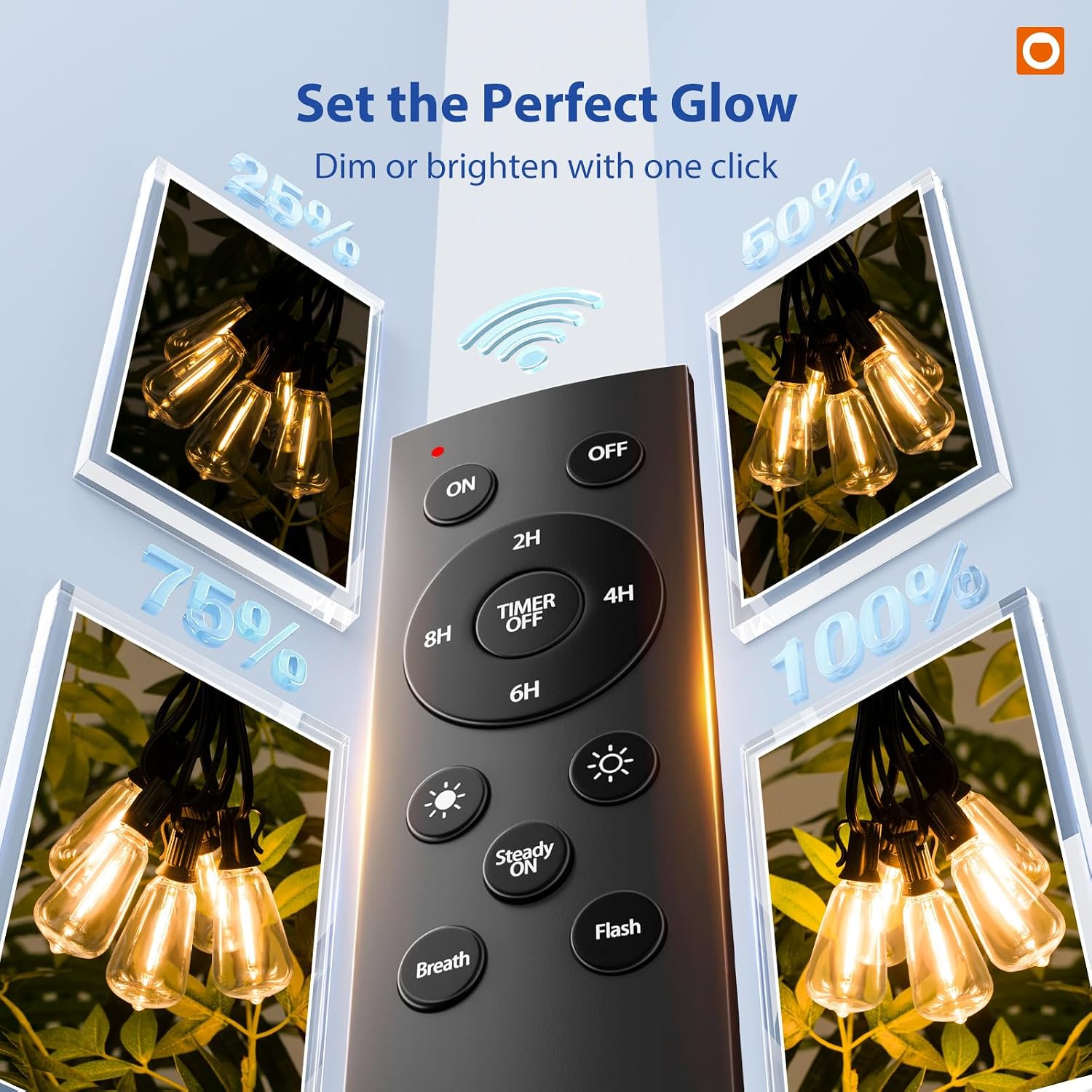 addlon 100FT Outdoor String Lights ST38 LED with Remote Waterproof Dimmable | Shatterproof Replaceable Bulbs, Connectable Hanging Strand for Porch Backyard Patio Garden Deck Outside, Timer,3 Modes - Image 6
