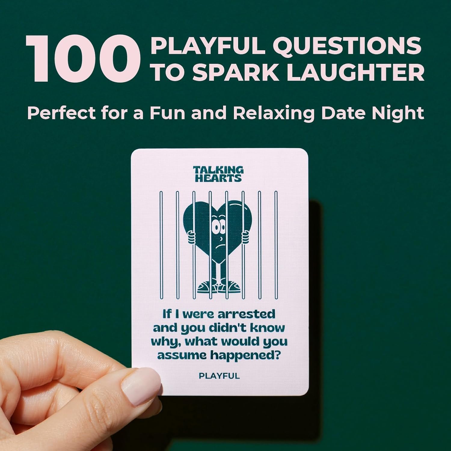 Talking Hearts Conversation Cards - Couple Card Game for Date Nights & Travel Adventures | Great Gift for Couples - 200 Questions & 2 Wild Cards - Image 2