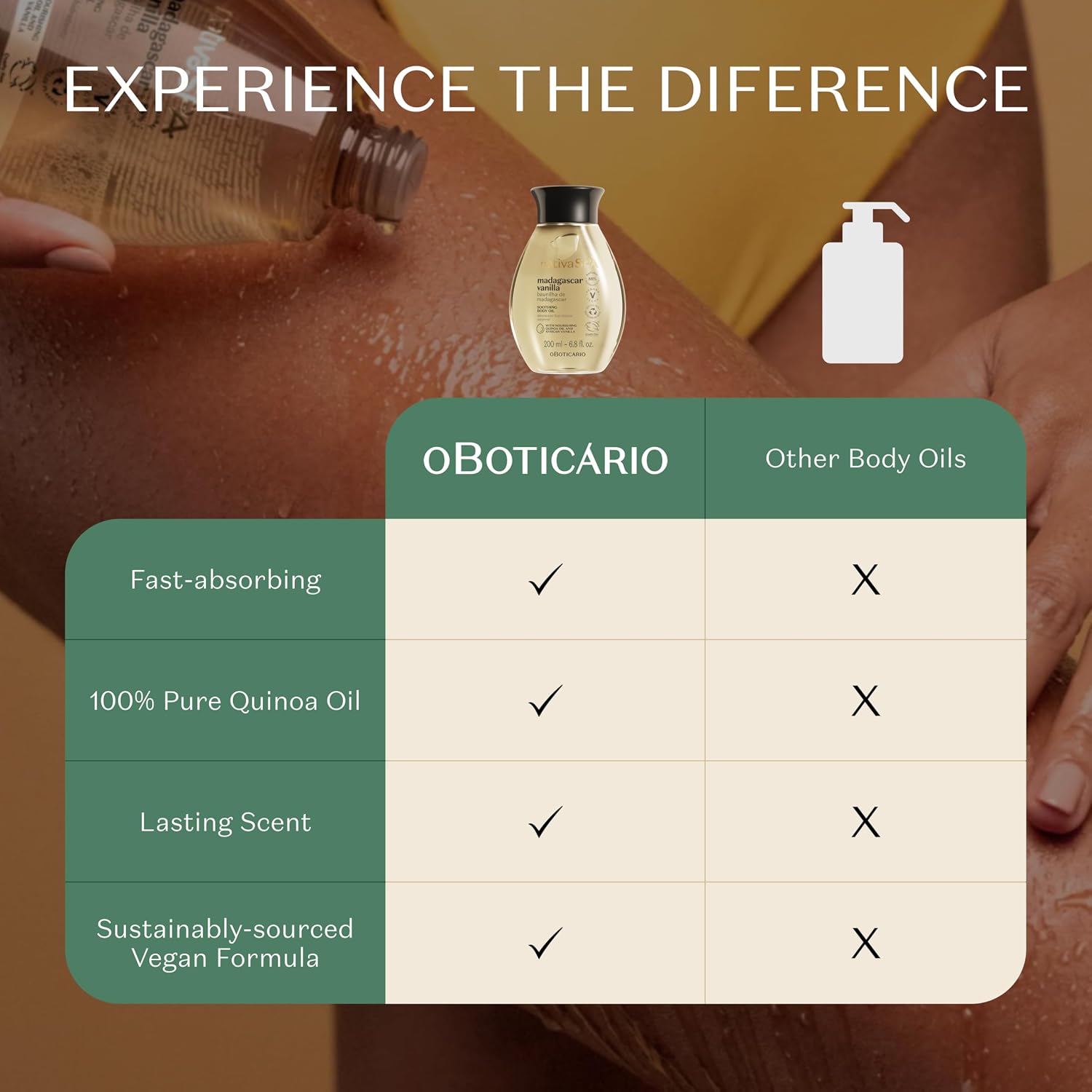 Nativa SPA by O Boticário, Madagascar Vanilla Body Oil, Soothing & Moisturizing, 6.8 Ounce | Hydrating Body Oil for Dry Skin & Revitalizing, Vegan & Cruelty-Free Skincare, Not Your Average Vanilla - Image 8