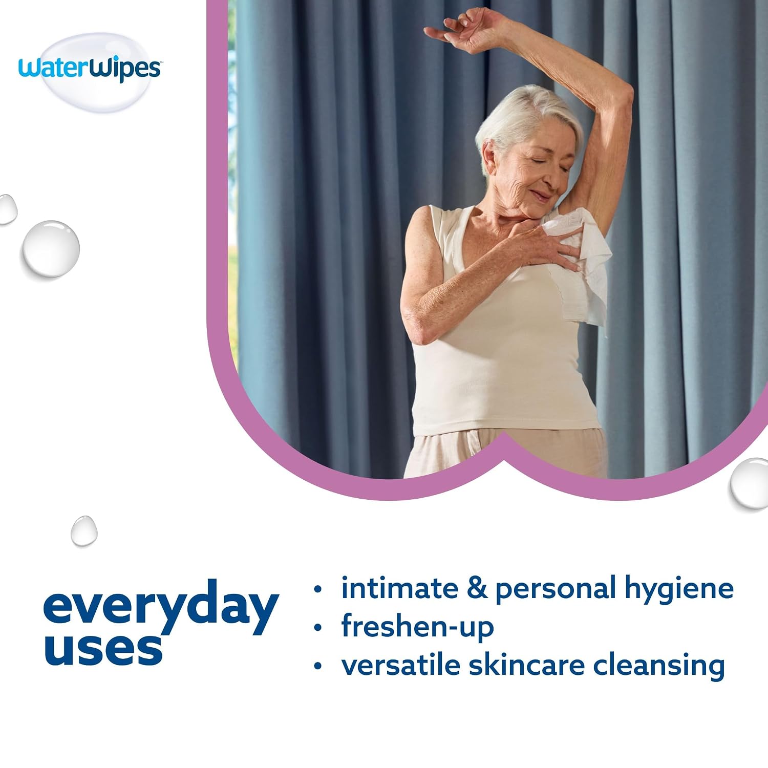 WaterWipes Sensitive Whole Body Cleansing Wipes, 99.9% Purified Water, XL Textured Wipes, Incontinence Care, Fragrance Free, 90 Count - Image 6