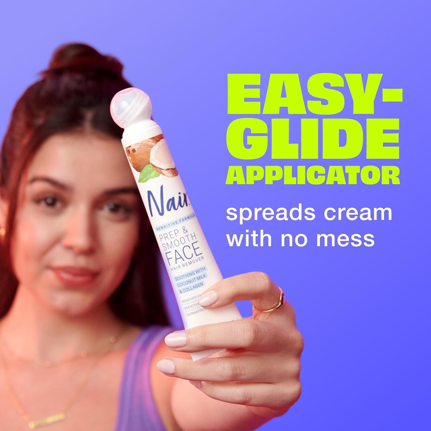 NAIR Exfoliating Facial Hair Removal Cream for Women - Smooth Skin Solution with Collagen for Sensitive Skincare - Image 5