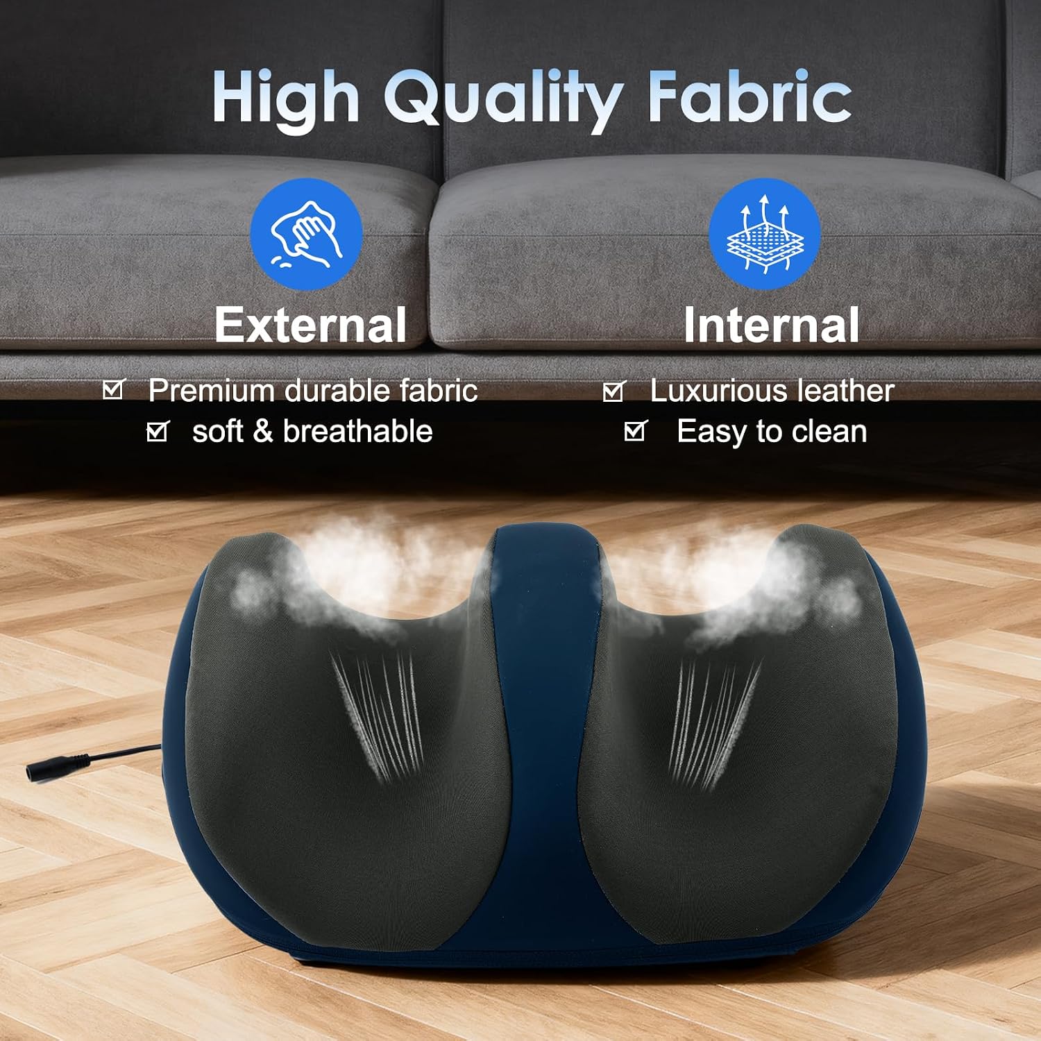 Shiatsu Foot Massager, Foot and Calf Massager with Heat, Blue | 3 Intensity Levels, Heating, Auto Shut Off, for Feet, Calves, Arms and Ankles, for Plantar Fasciitis, Pain Relief - Image 4