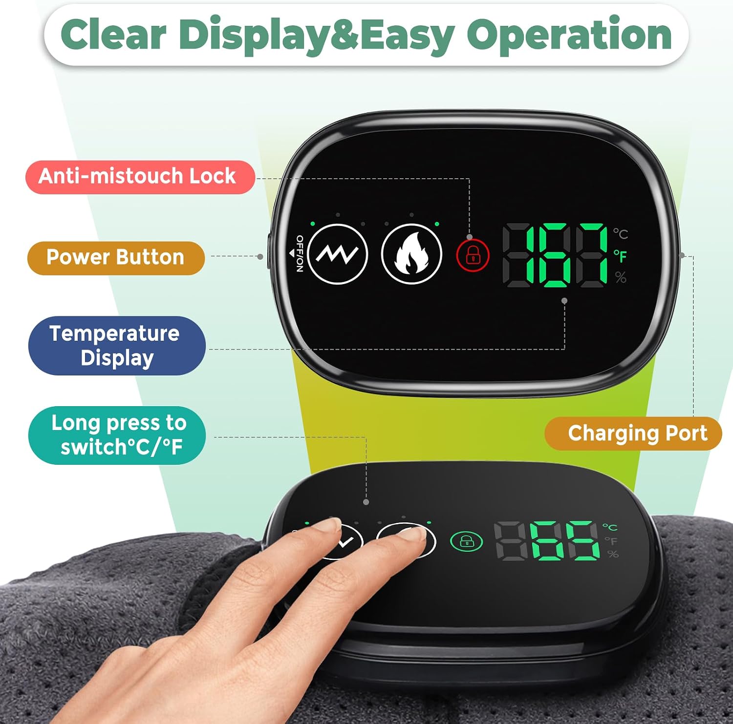Cordless Shoulder Heating Pad, FSA Eligible Heated Shoulder Massager | 3 Vibration and Heating Modes, Breathable Fabric, HD Display, 5000mAh Battery, Adjustable Size, for Rotator Cuff - Image 4