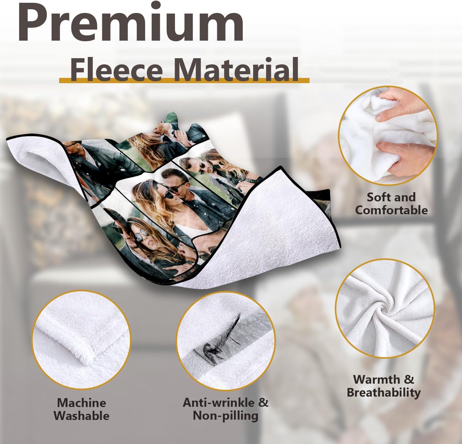 ICELIETE Custom Blanket with Picture Customized Fleece Photo Blanket for Couples Gifts Personalized Blankets and Throws Christmas Valentines Day Gifts for Boyfriend Girlfriend - Image 5