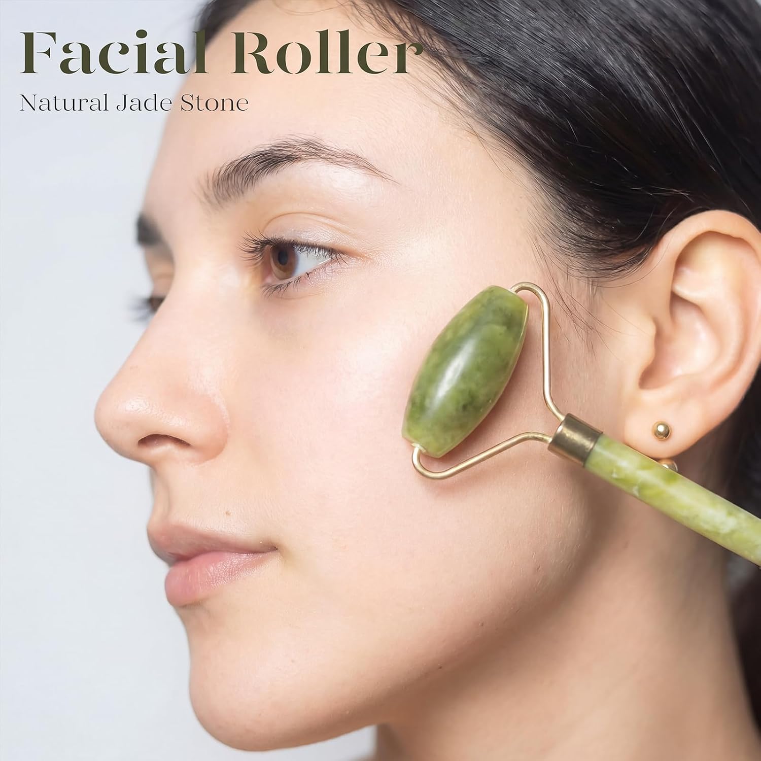 BAIMEI IcyMe Jade Face Roller & Gua Sha Set,Self Care Gifts for Women | Facial Beauty Skin Care Tools for Home Spa & Travel Use, Cooling and Smoothing, Reduce Puffiness & Jawline Definition - Green - Image 8