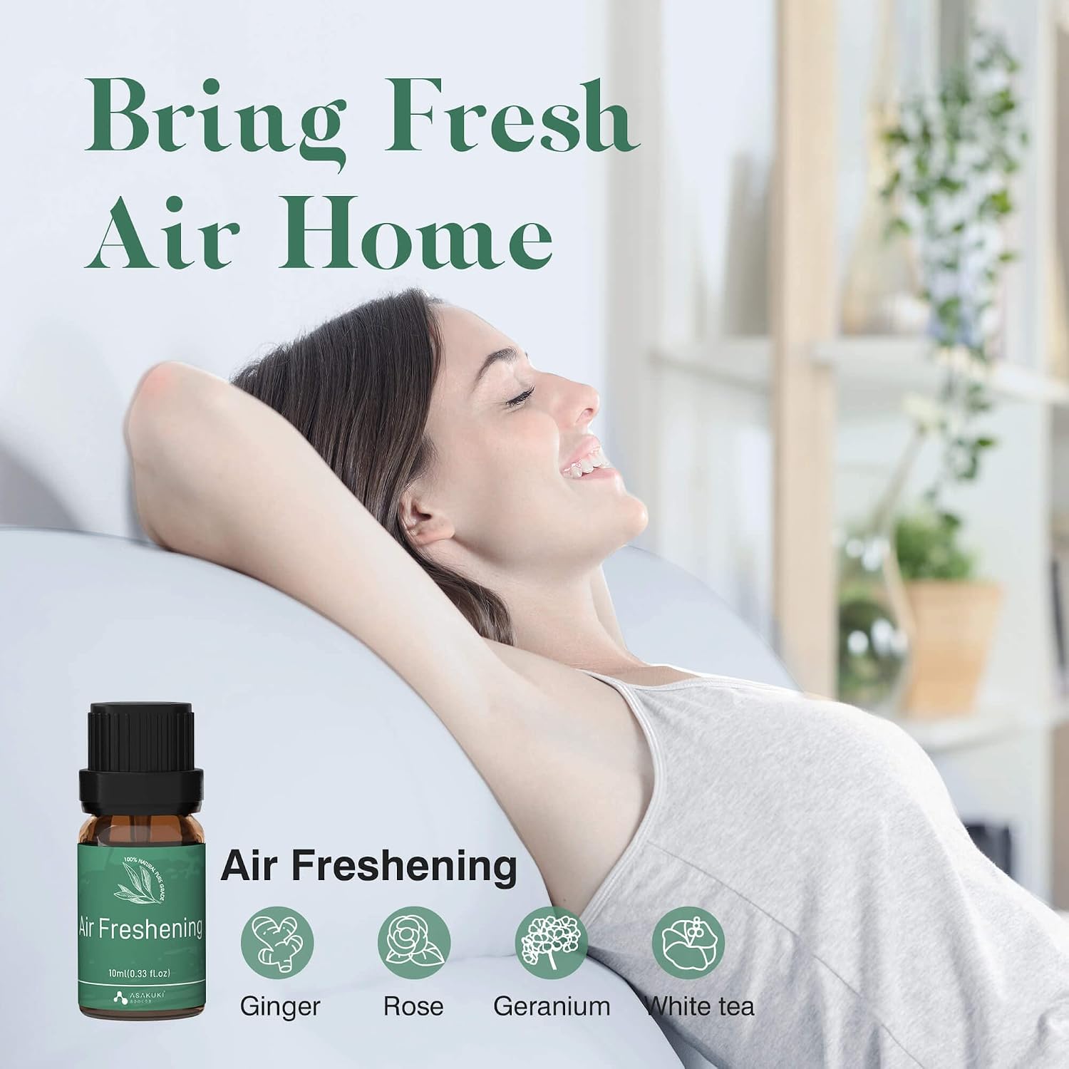 ASAKUKI Essential Oils, Well-Being Diffuser Oils Gift Set, 6x10ml | Includes Calm Mind, Sweet Dreams, Happy, Relax, Air Freshening, Immunity, Essential Oil Set For Diffusers for Home - Image 3