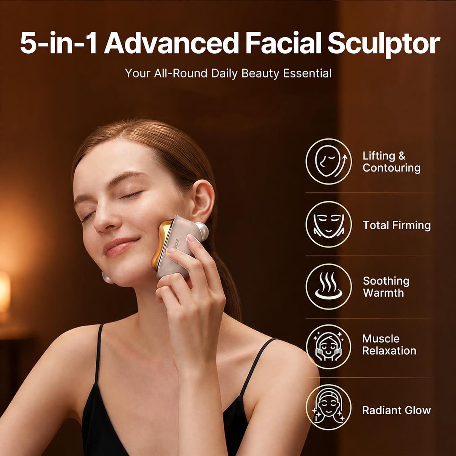 GS5 Electric Heated Gua Sha Tool, Red Light Face Massager, Pink | Brass Facial Massager with Vibration, Beauty Device for Face & Neck, Skin Firming Device for Facial Sculpting, Gift for Women - Image 5