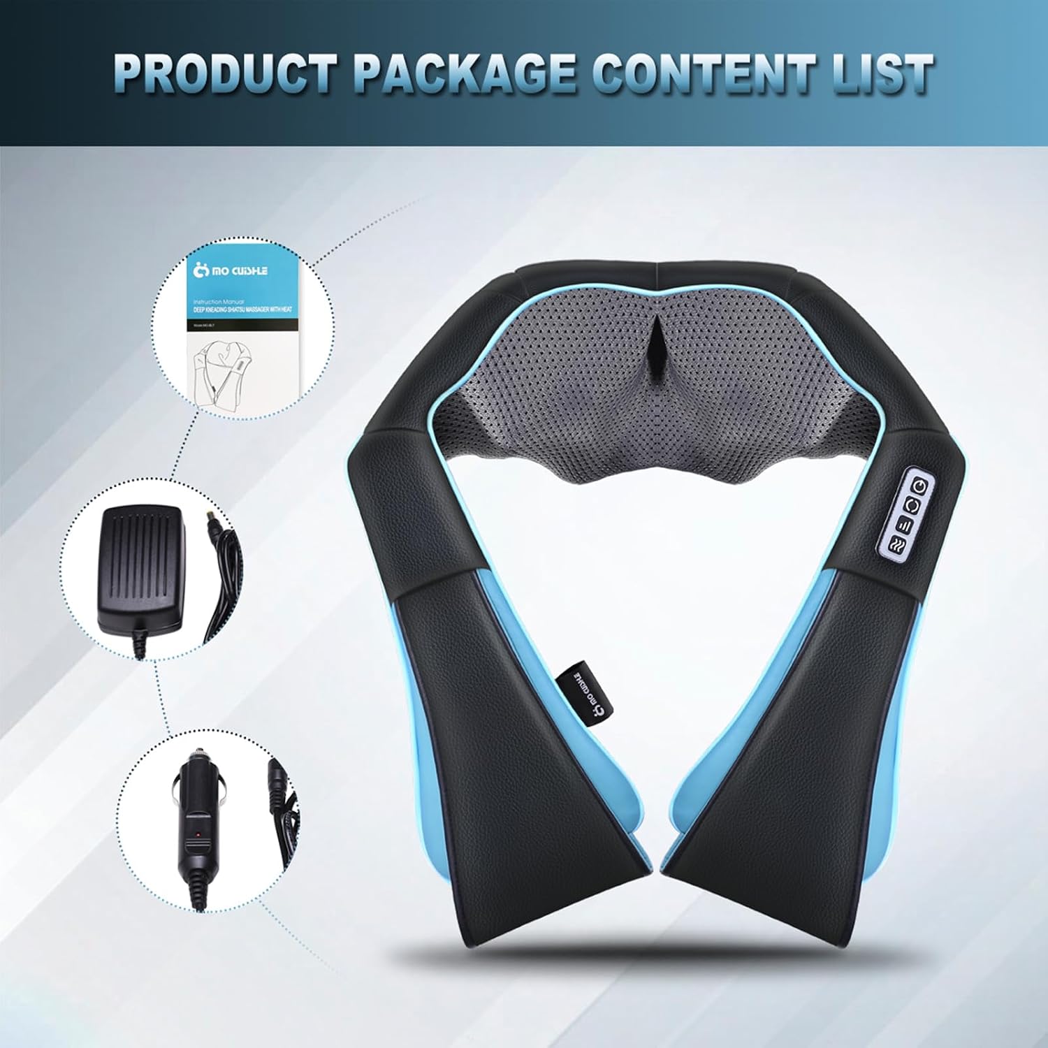 Mo Cuishle Shiatsu Back Shoulder and Neck Massager with Heat, Electric Deep Tissue 4D Kneading Massage, Best Gifts for Women Men Mom Dad, Fathers Day, Mothers Day, Christmas Gifts - Image 8