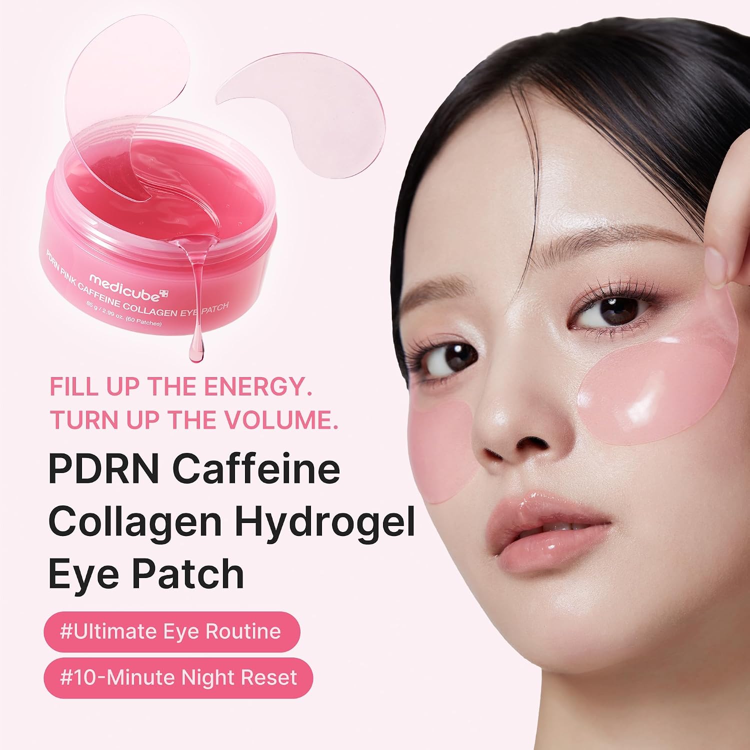 medicube Eye Patch PDRN Caffeine Collagen - Firming Gel Patches, | Age-Defying Care with Retinol & Collagen - Gel Patches for the Appearance of Dark Circles, Undereye Bags, Korean Skincare - Image 2