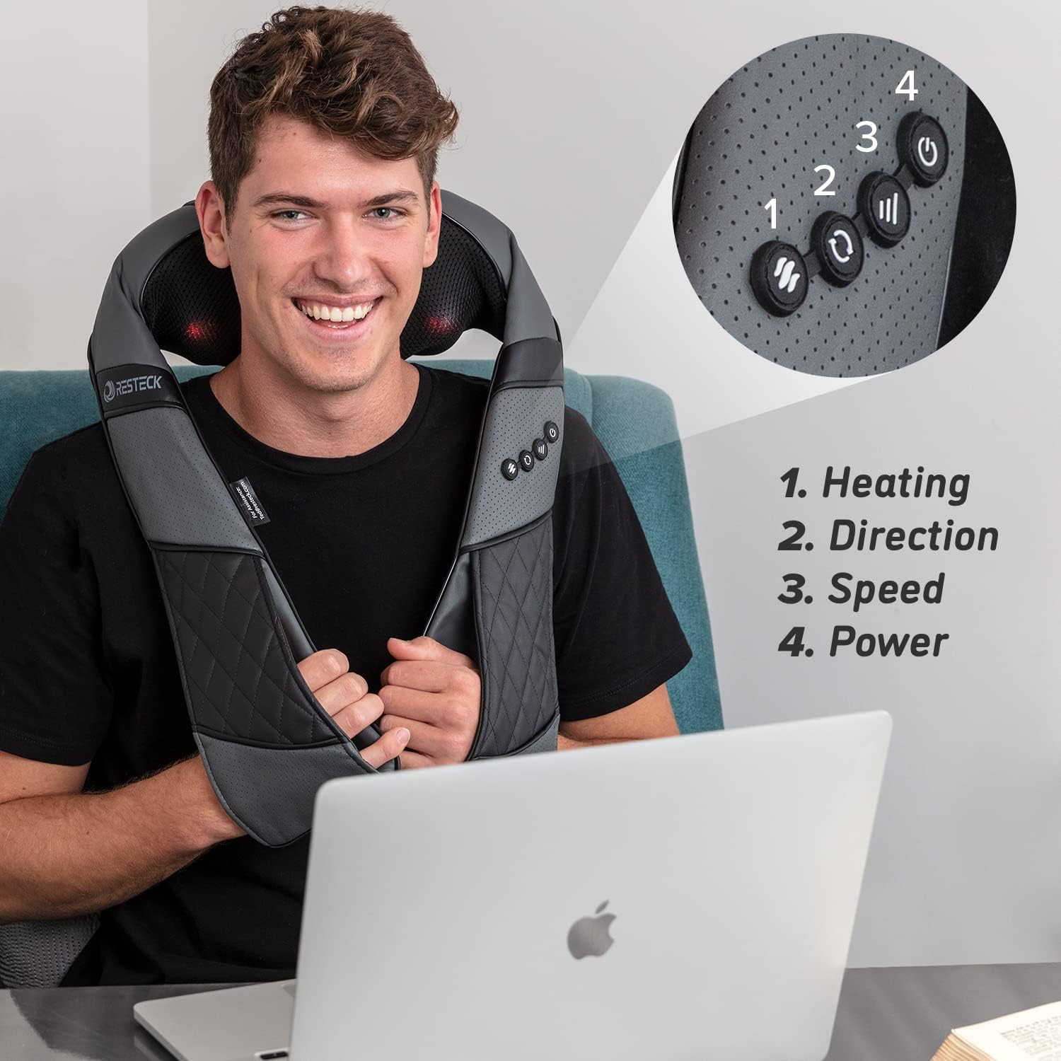 Massagers for Neck and Back with Heat - Deep Tissue 3D Kneading Pillow, Electric Shiatsu Shoulder Massage, Foot, Legs,Body - Relieve Muscle Pain - Office, Home & Car - Image 8