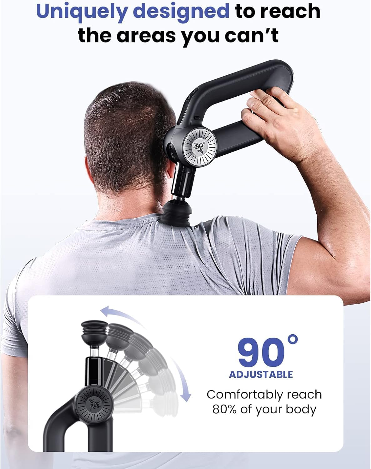 BOB AND BRAD D6 Pro Massage Gun Deep Tissue Percussion with 16mm Amplitude 85lbs Stall Force, FSA Eligible & HSA Approved Professional Muscle Massager for Athletes, Quiet Electric Back Massager - Image 4