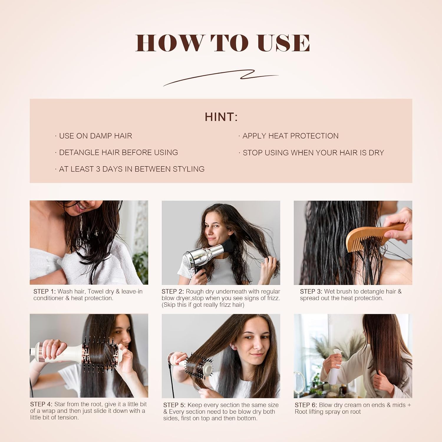 Dual Voltage Travel Blow Dryer Brush in one, Hair Trends Mini Hot Air Brush | 120V-240V Nano Titanium 2 Inch One Step Hair Dryer & Styler Volumizer Oval Shape, Europe Travel Essentials for Women - Image 7