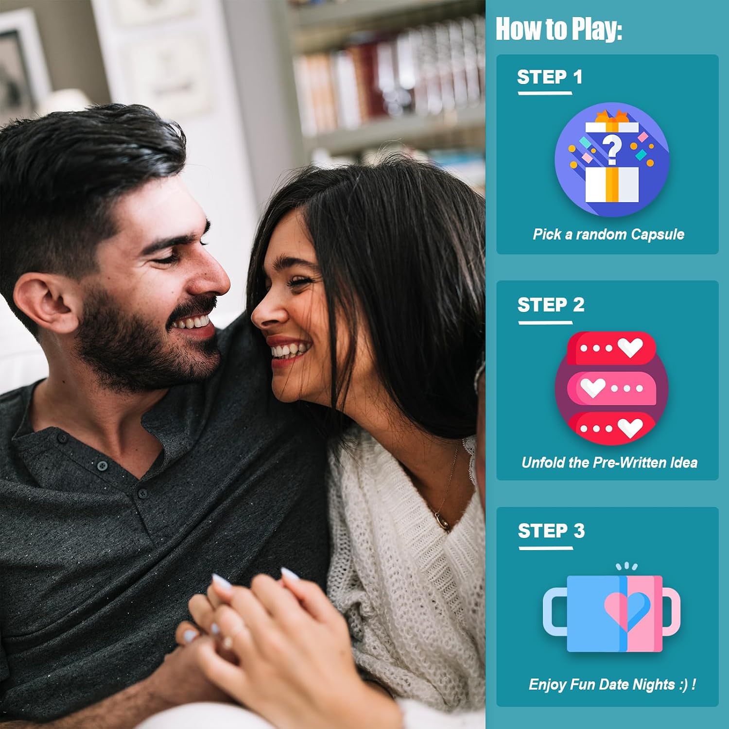 HIONXMGA 60pcs Capsule Date Night Ideas Bottle, Romantic Gift for Couples | Random Pick & Unfold Romantic Couple Activities Budget-Friendly, Unique Gifts for Wedding Anniversary Bridal Shower Newlyweds - Image 5