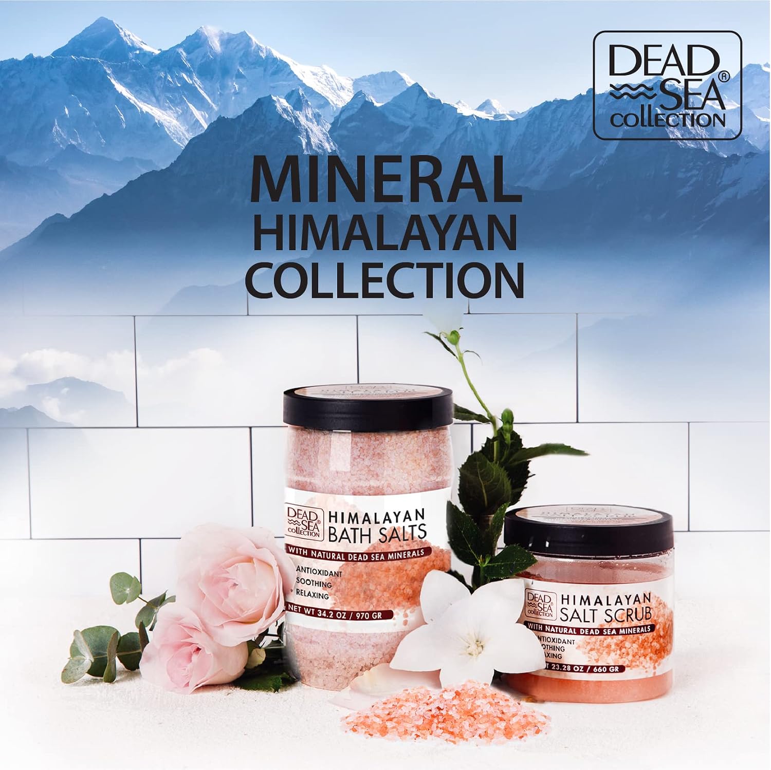 Dead Sea Collection Himalayan Bath Salts – Pure Dead Sea Minerals and Himalayan Pink Salt - Nourishing Soothing and Relaxing Skin and Muscle – 34.2 Oz - Image 7