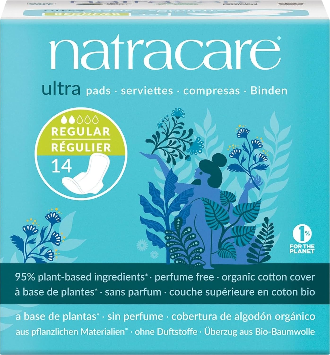 Natracare Cotton Natural Feminine Ultra Pads Regular With Wings By Natracare, 14 Ea, 14 Count