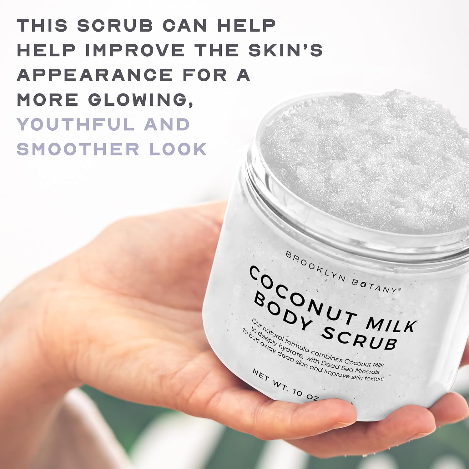Brooklyn Botany Coconut Milk Body Scrub - Moisturizing and Exfoliating Body, Face, Hand, Foot Scrub - Fights Stretch Marks, Fine Lines, Wrinkles - Great Gifts for Women & Men - 10 oz - Image 6