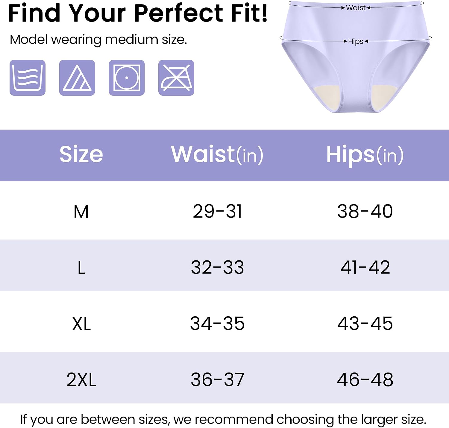 Battewa Incontinence Underwear for Women Absorbent 40ml Multicolor L | mid-waist panties,reusable,bladder leak protective briefs,pee proof,waterproof,40ml absorbent for Light to moderate leaks - Image 4