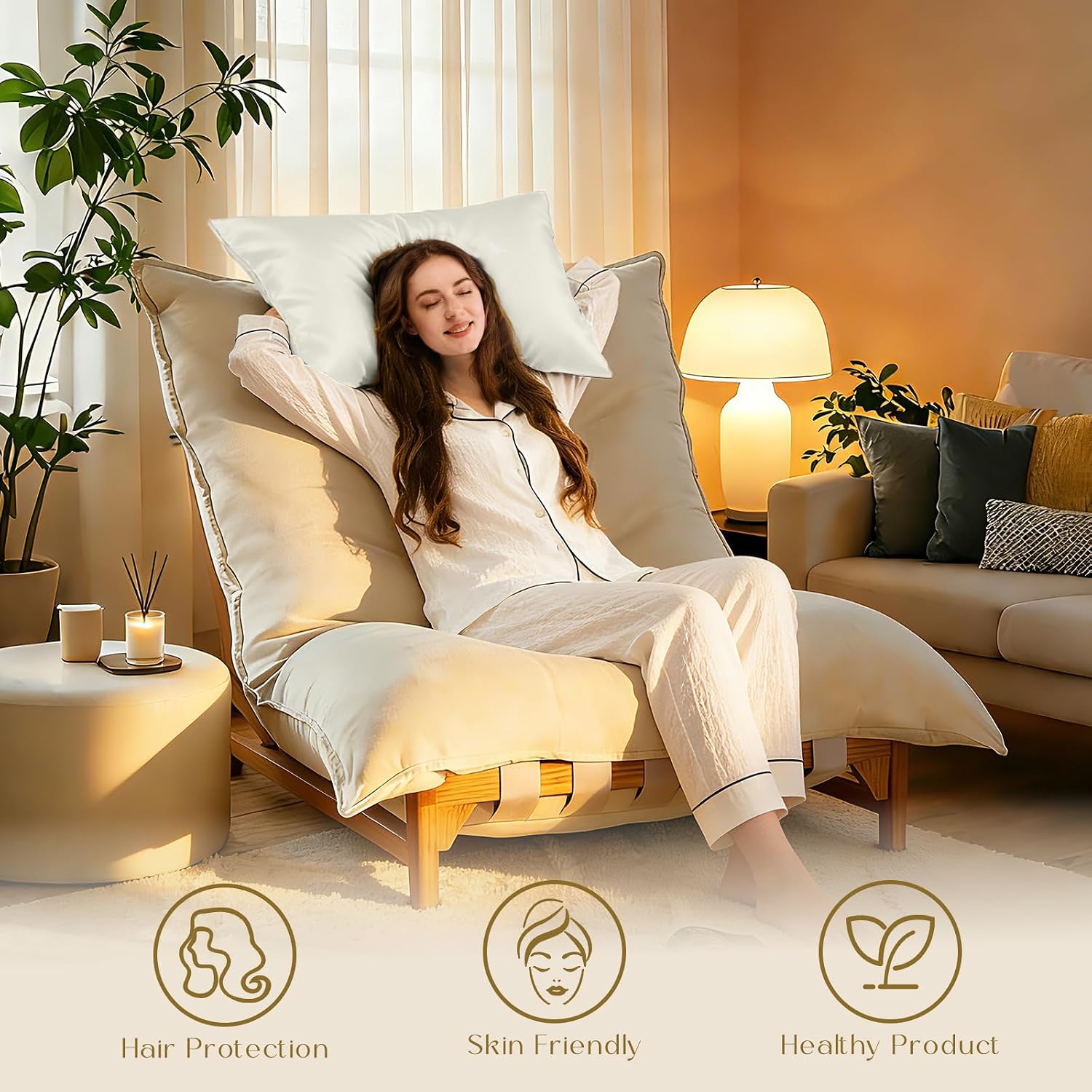ZIMASILK 100% Pure Mulberry Silk Pillow Cases for Hair and Skin, Standard | Soft, Hypoallergenic & Smooth, Both Sides Grade 6A Silk, Hidden Zipper, Gift for Women Men, 1pc (Standard 20"x26", Ivory) - Image 4