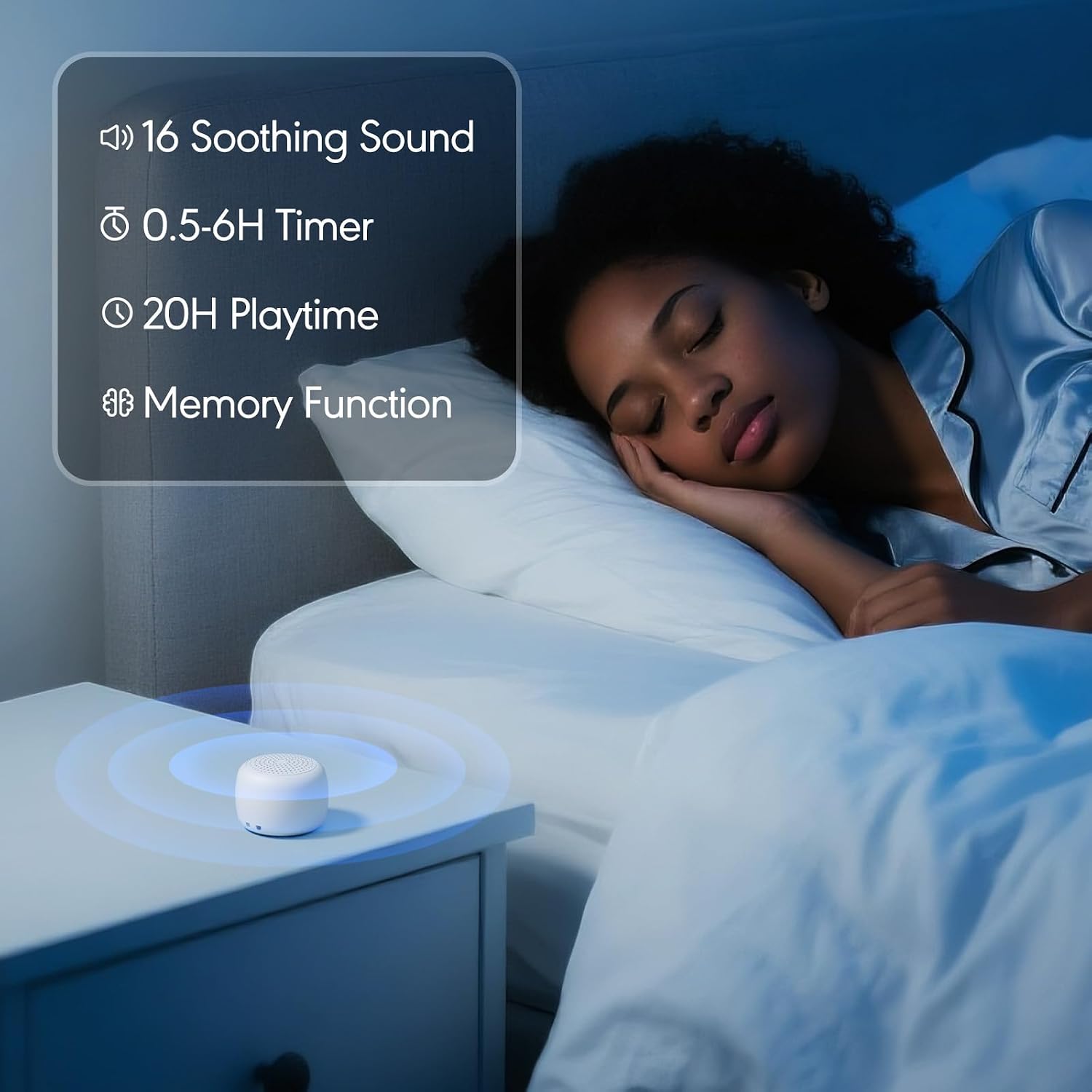 Portable Sound Machine for Baby Adults,Travel Sound Machine,Mini White Noise Machine,16 Non-looping Sounds &Timer, Memory Function,Sleep Sound Machines Perfect for Privacy Hotel Gift (Tiny) - Image 6