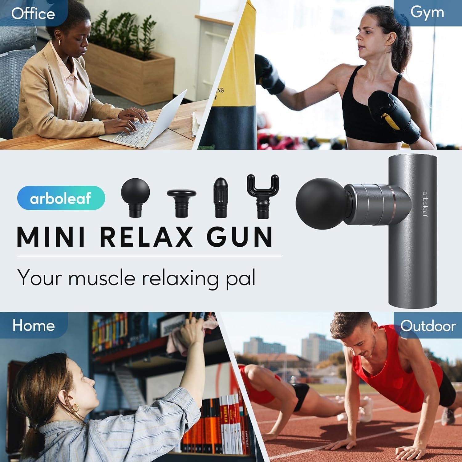 arboleaf Mini Massage Gun Deep Tissue, Portable Percussion Muscle Massager | Small Yet Powerful Full-Metal Design with a Quiet Brushless Motor for Deep Muscle Relief at Home, the Gym, or While Traveling - Image 3
