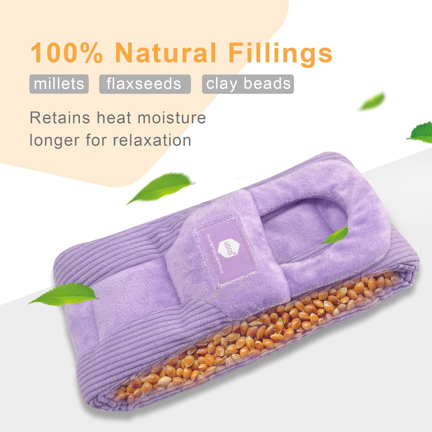 Long Heating Pad for Neck and Shoulders Back 33 x 5.9inches Microwavable Large Moist Heat Pack Warm Hot Compress Neck Wrap Weighted Bag Massage Reusable Herbal Nature Calming Portable - Image 5