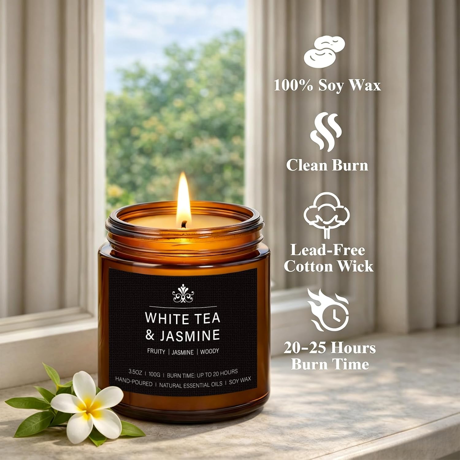8 Pack Soy Wax Scented Candles Gift Set, Aromatherapy Candles with Lavender Chamomile, Citrus Sage, Caramel Vanilla, Coffee Whiskey, Long Lasting Stress Relief Candle, Unisex Home & Gift Set for Men - Image 3