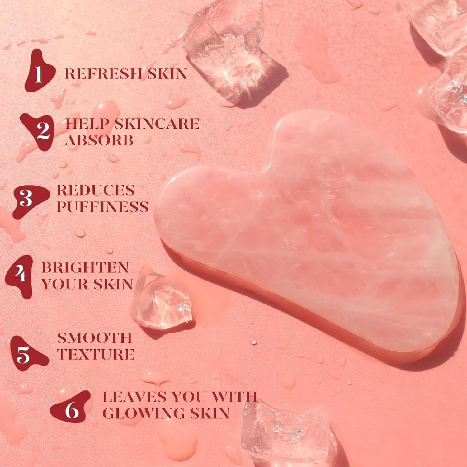 BAIMEI IcyMe Rose Quartz Roller & Gua Sha Facial Tool Set for Depuffing | Cooling Face Roller for Lymphatic Massage,Sculpting Tool for Face, Eyes & Neck, Skin Care Gifts for Women,Spa & Travel Use - Image 3