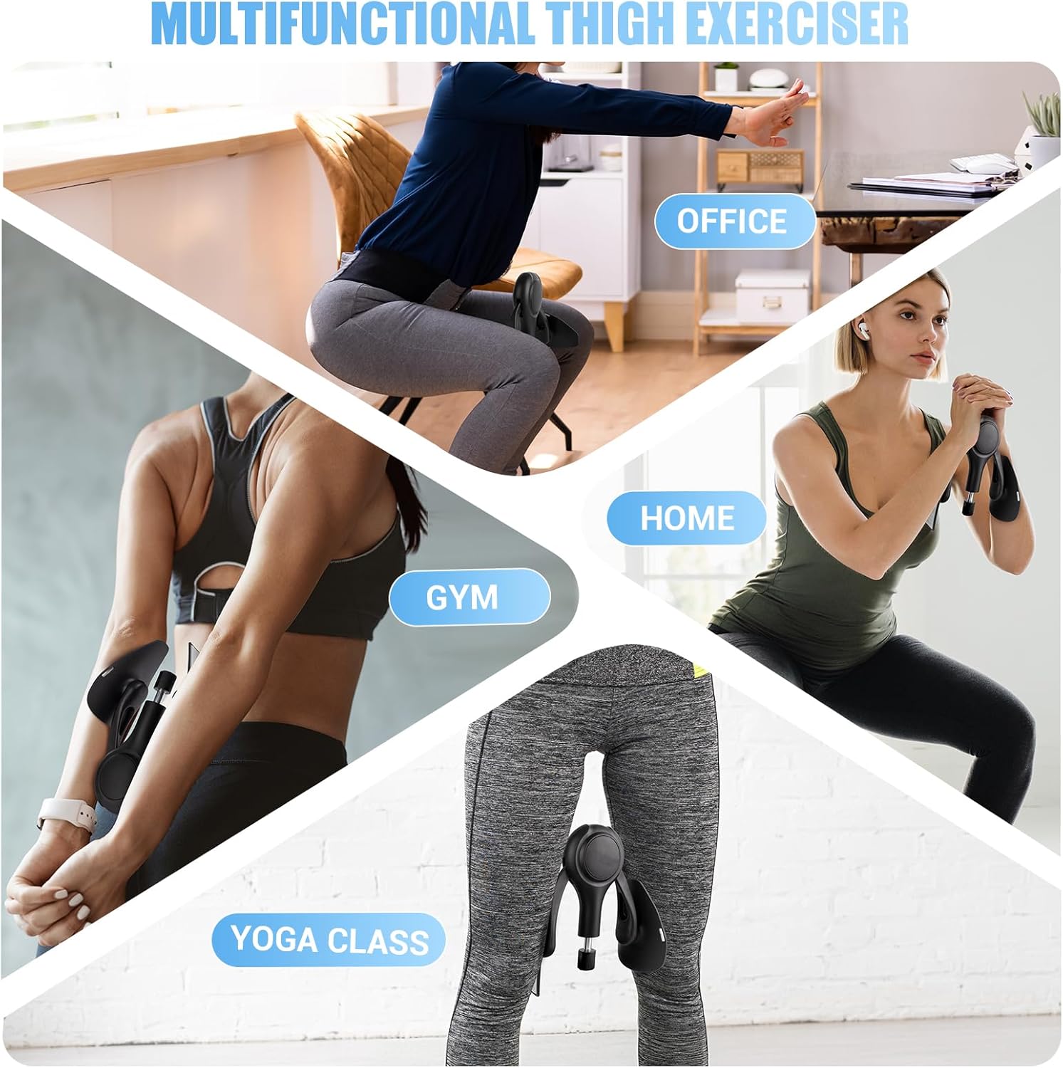 Thigh Trainer, 15-70LB Adjustable Resistance Inner Thigh Exerciser with Bag | Pelvic Floor Muscle Repair, 360° Rotating with TPE Protective Pad, Kegel Exercise for Shaping, Yoga & Weight Loss at Home Gym - Image 6