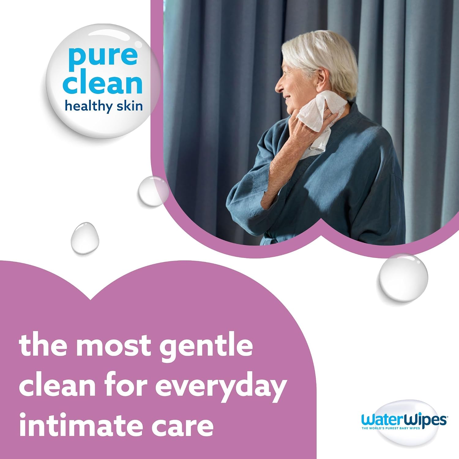 WaterWipes Sensitive Whole Body Cleansing Wipes, 99.9% Purified Water, XL Textured Wipes, Incontinence Care, Fragrance Free, 90 Count - Image 5